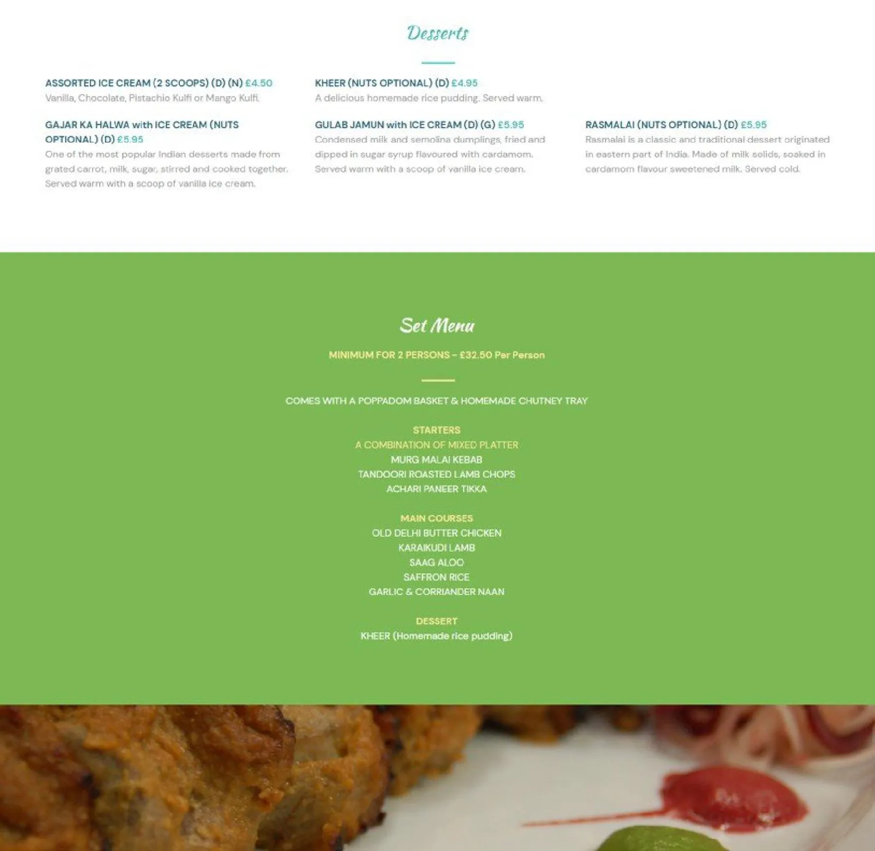 Indian Rassasy menu, page 5