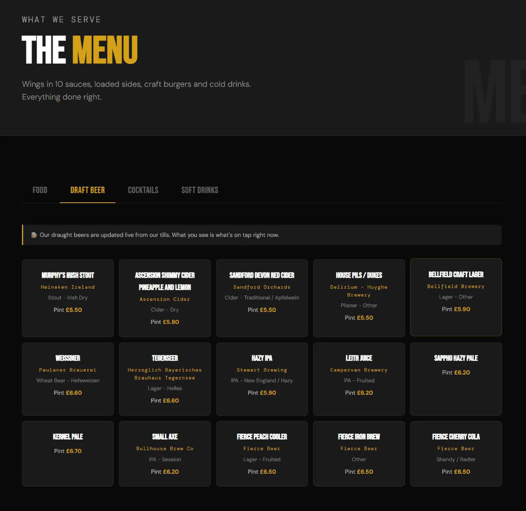 Dukes menu, page 5