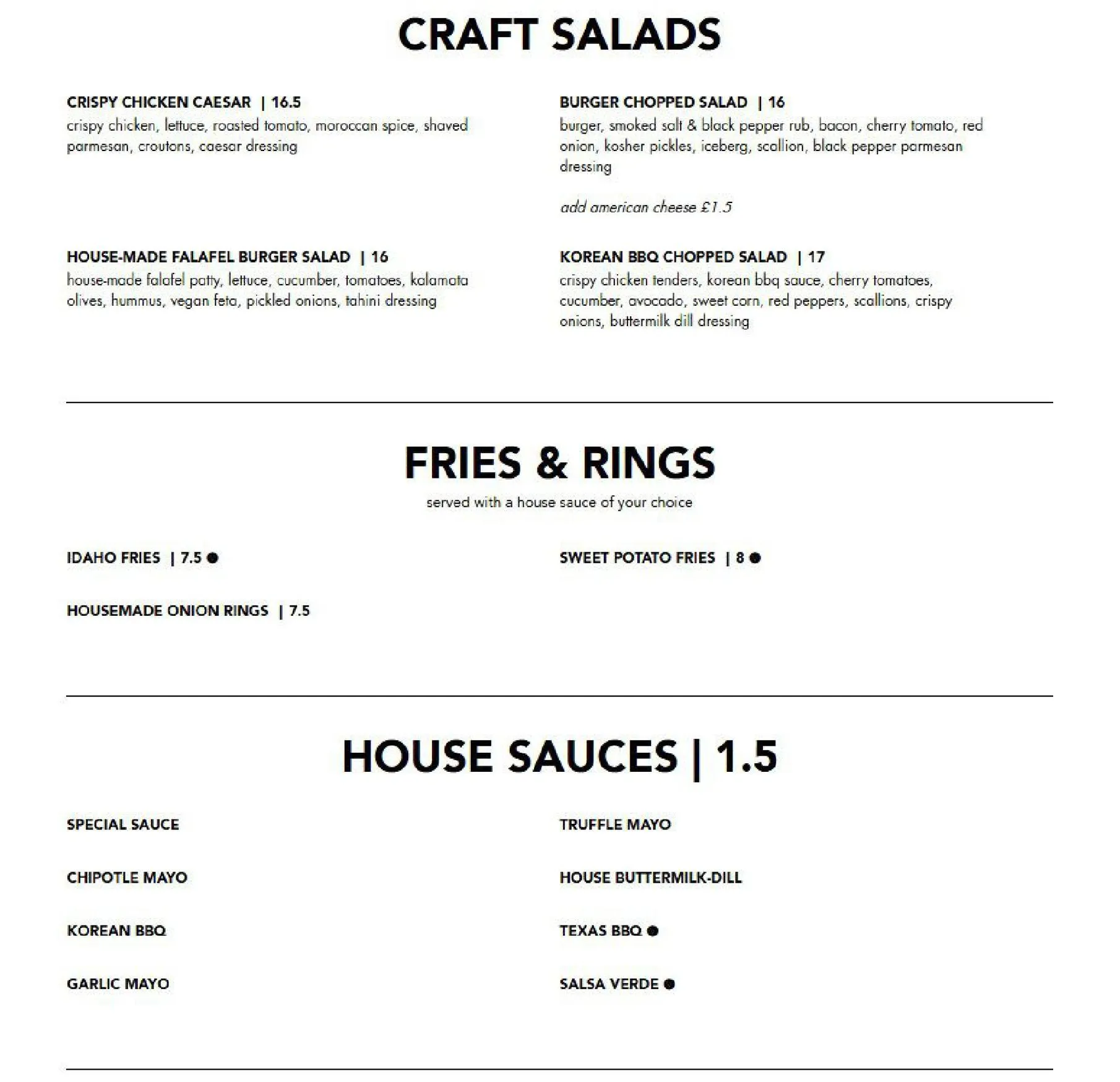 Black Tap menu, page 3