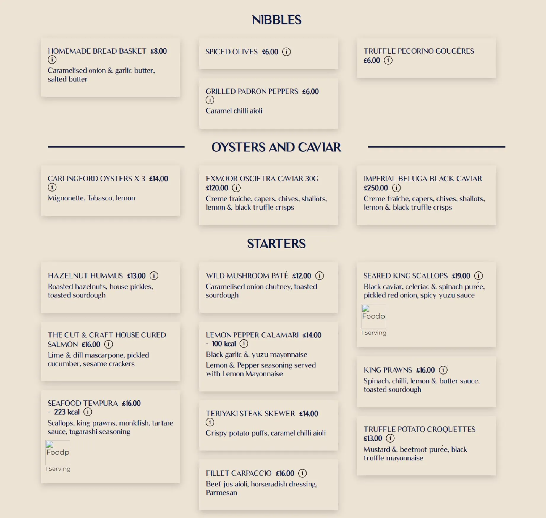 The Cut & Craft menu, page 1