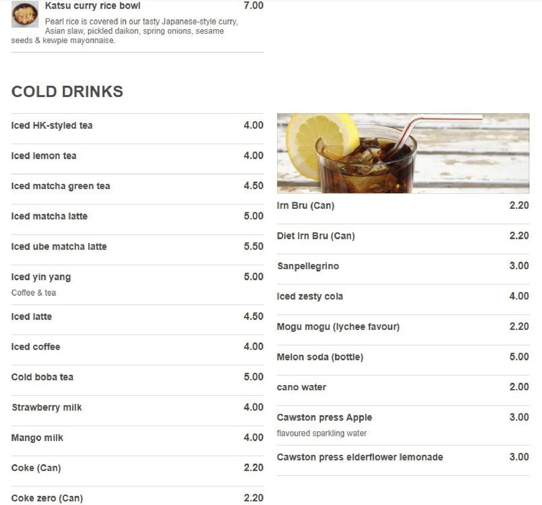 Cafe Yugo menu, page 7
