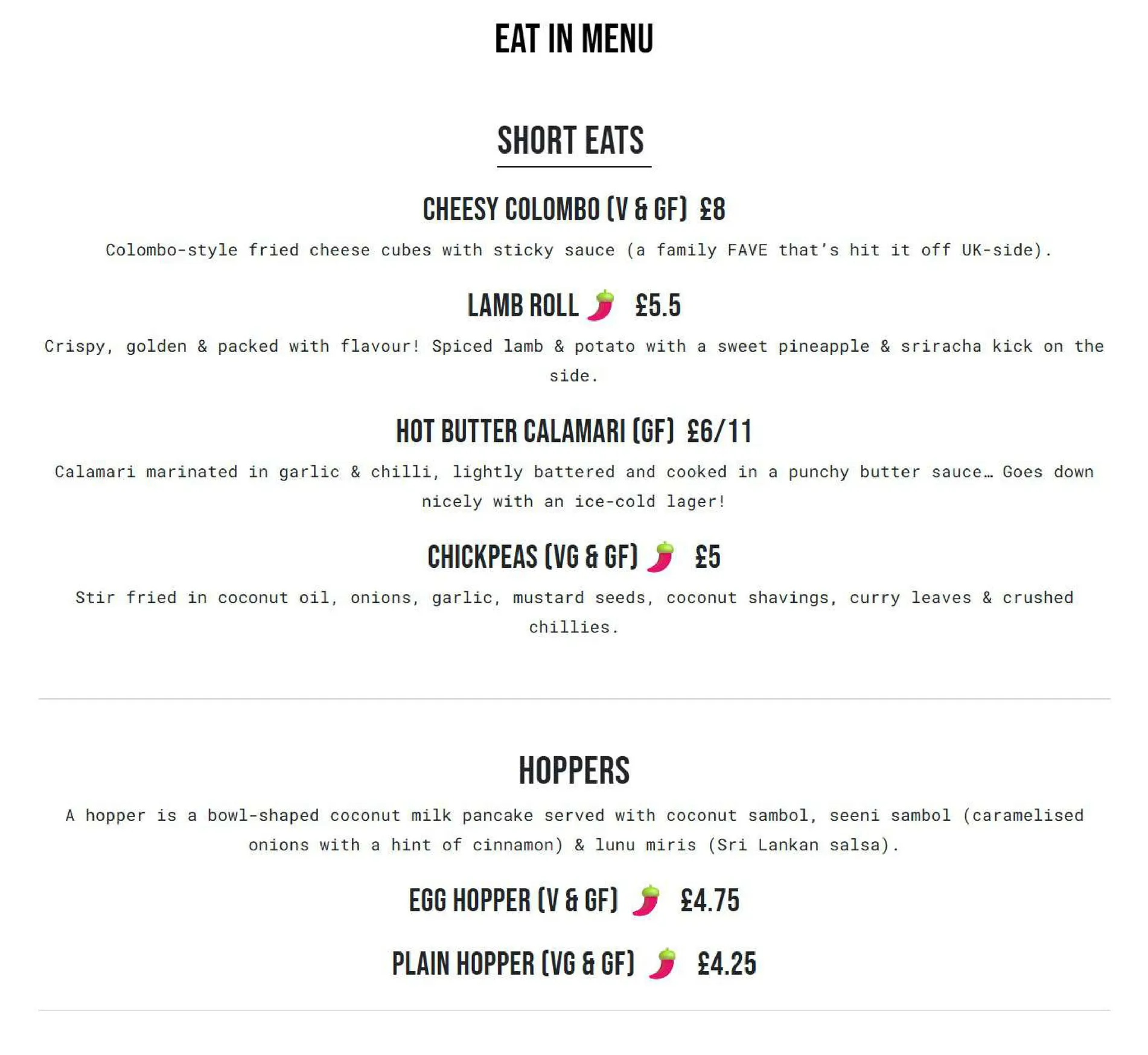 The Coconut Tree - Bath menu, page 1