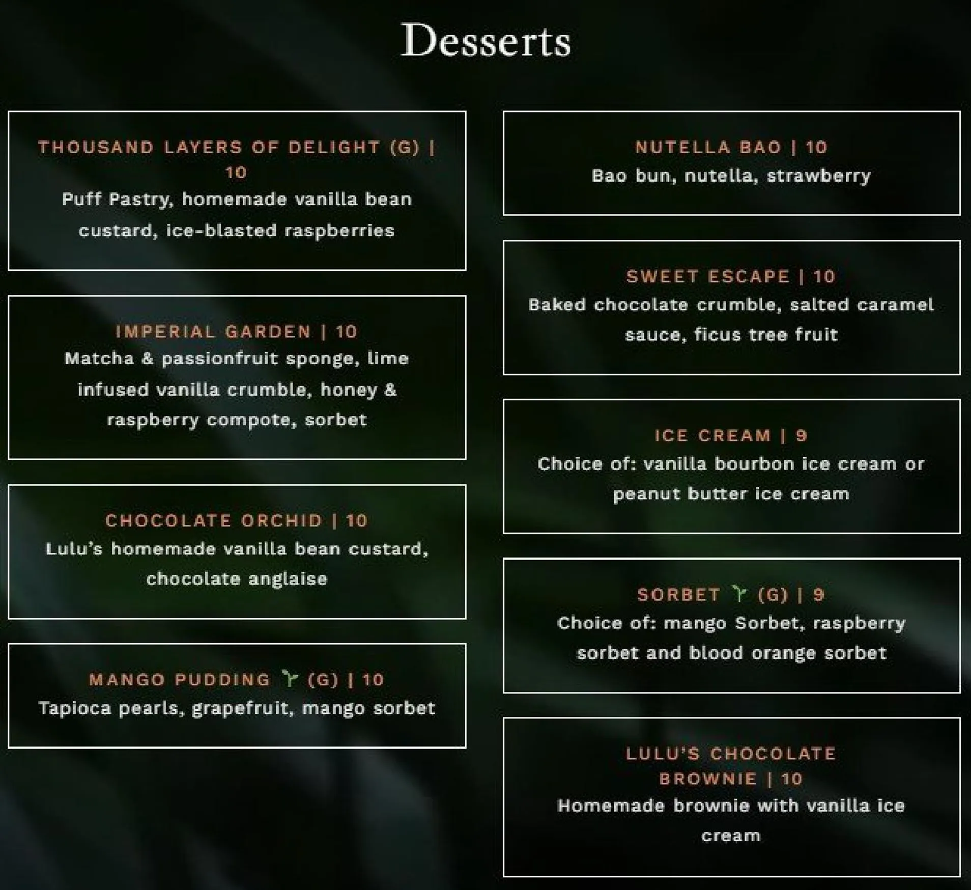 Lulu Wild menu, page 11