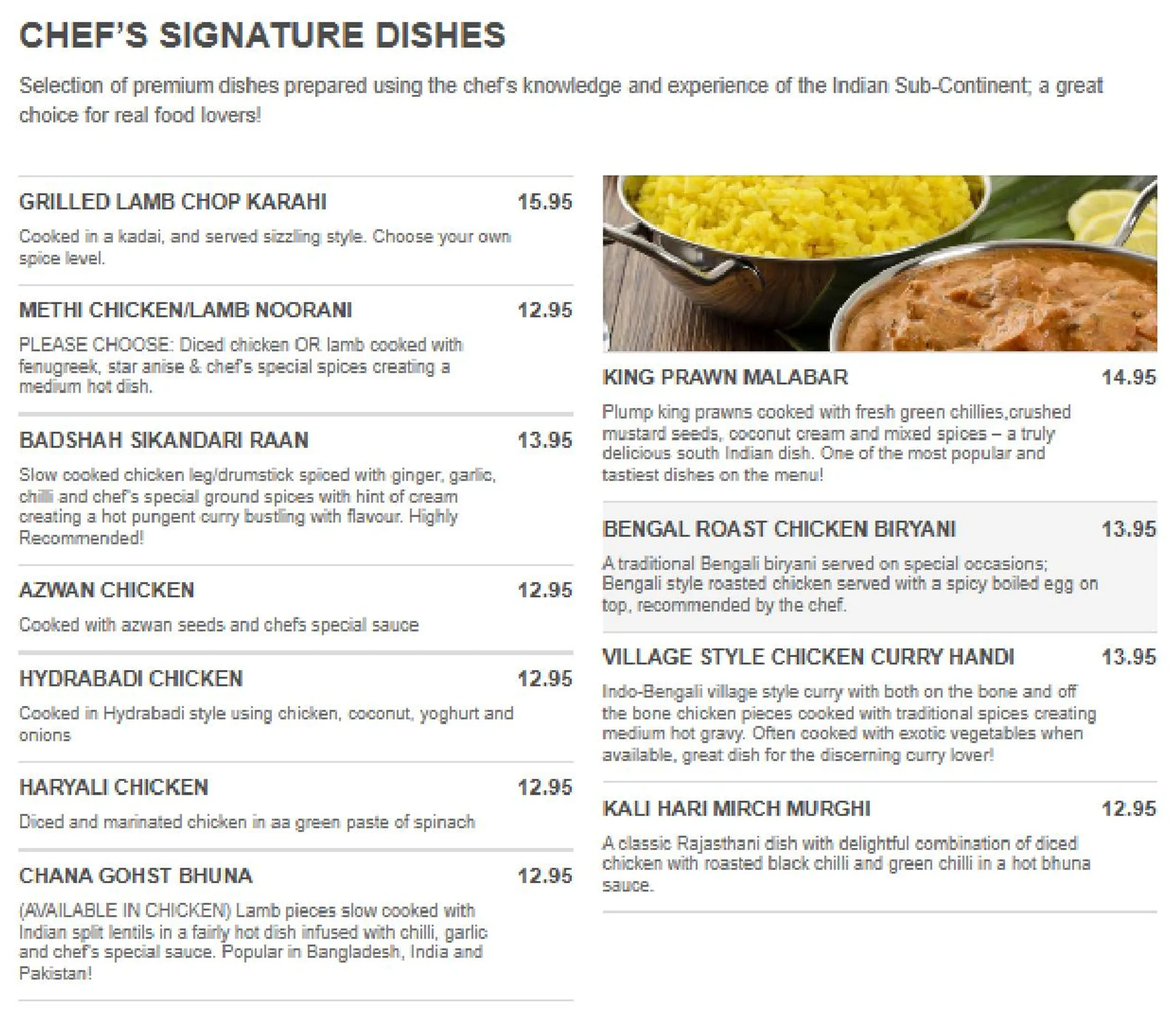 Sripur Tandoori menu, page 6
