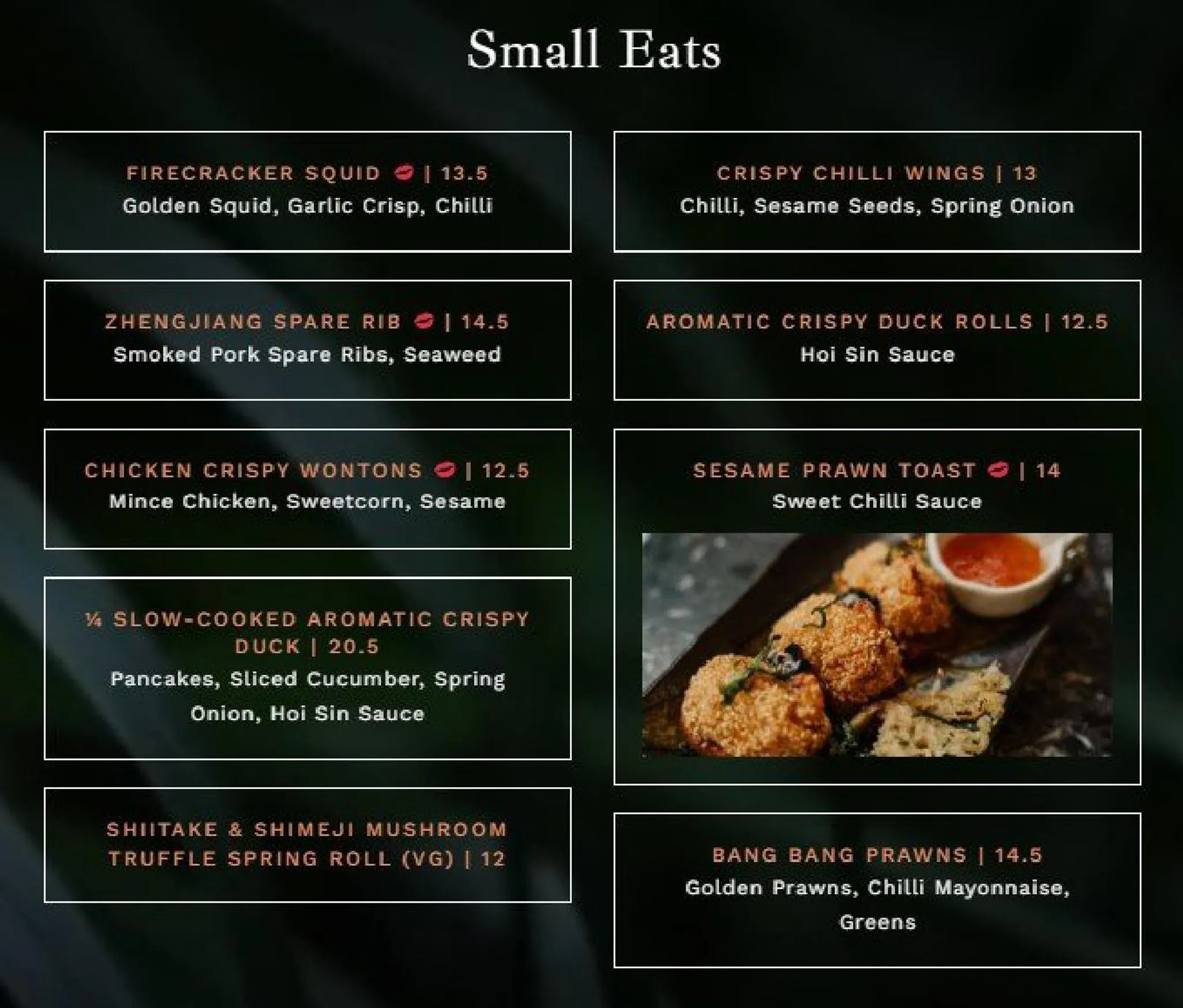 Lulu Wild menu, page 3