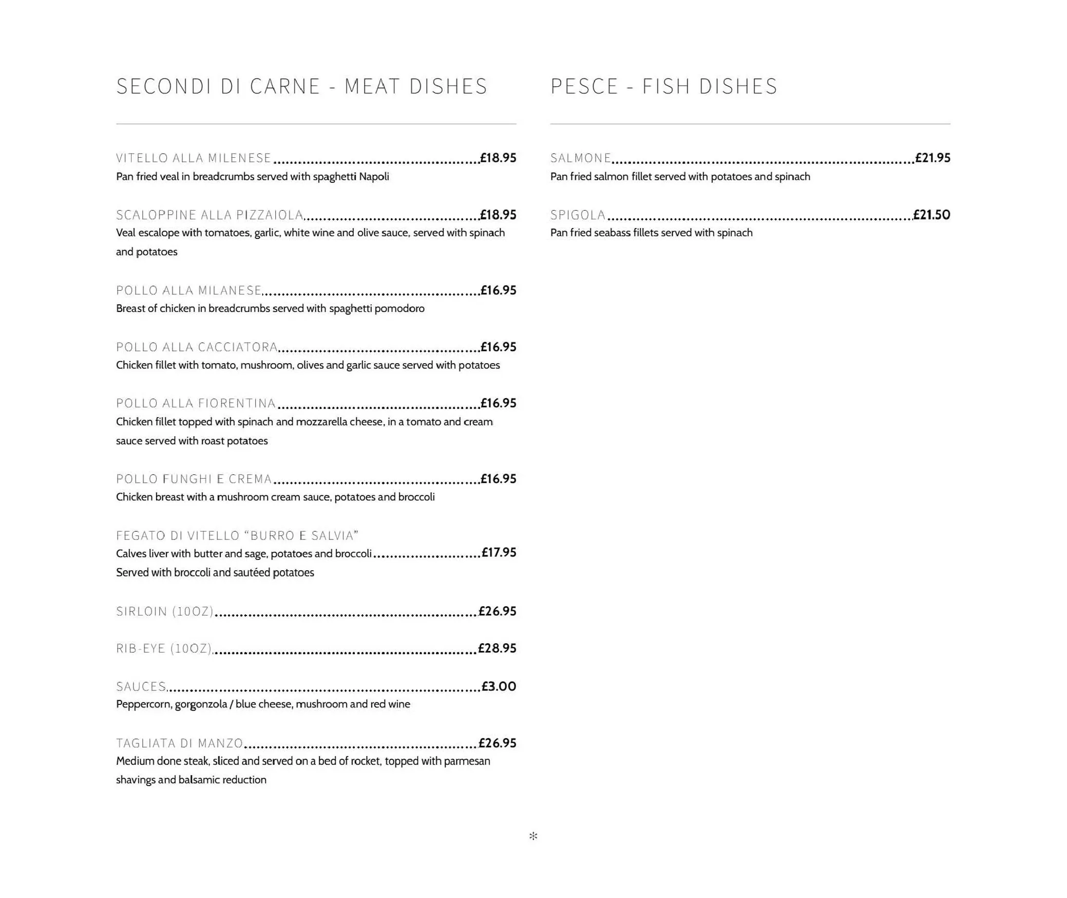 Mangia Bene menu, page 3