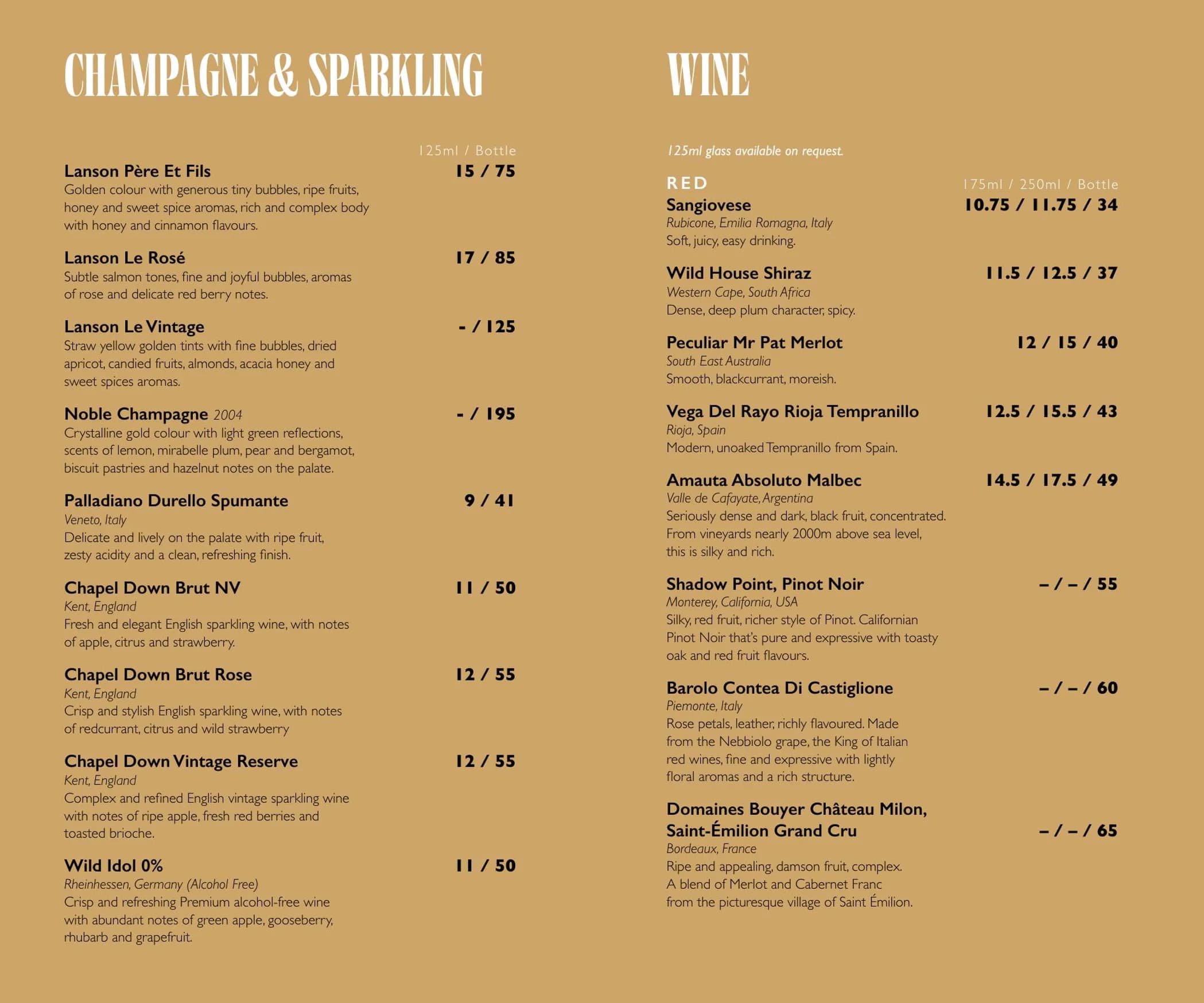 Archy's Bar & Lounge menu, page 7