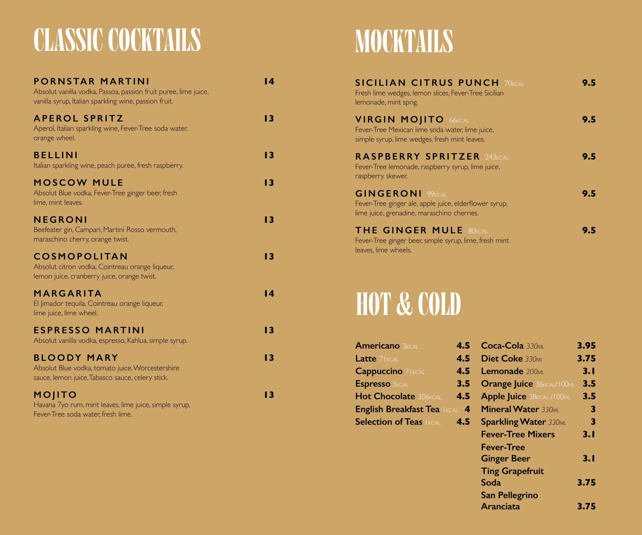 Archy's Bar & Lounge menu, page 5
