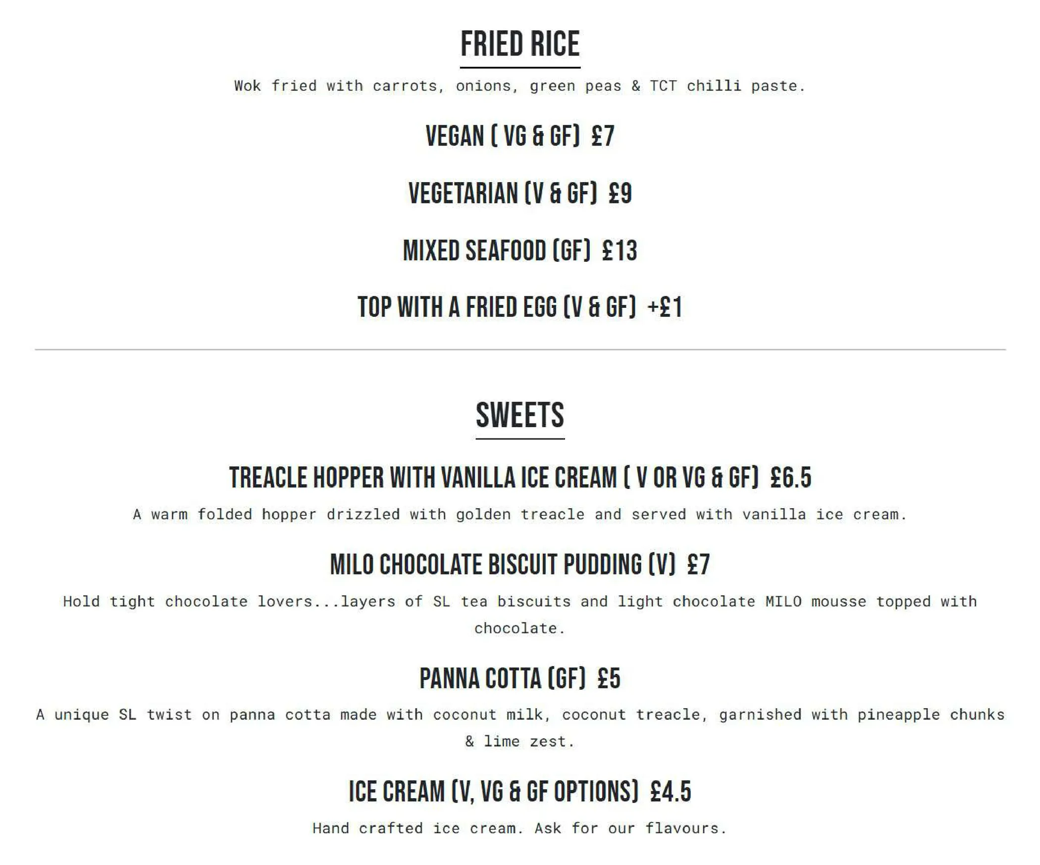 The Coconut Tree menu, page 5