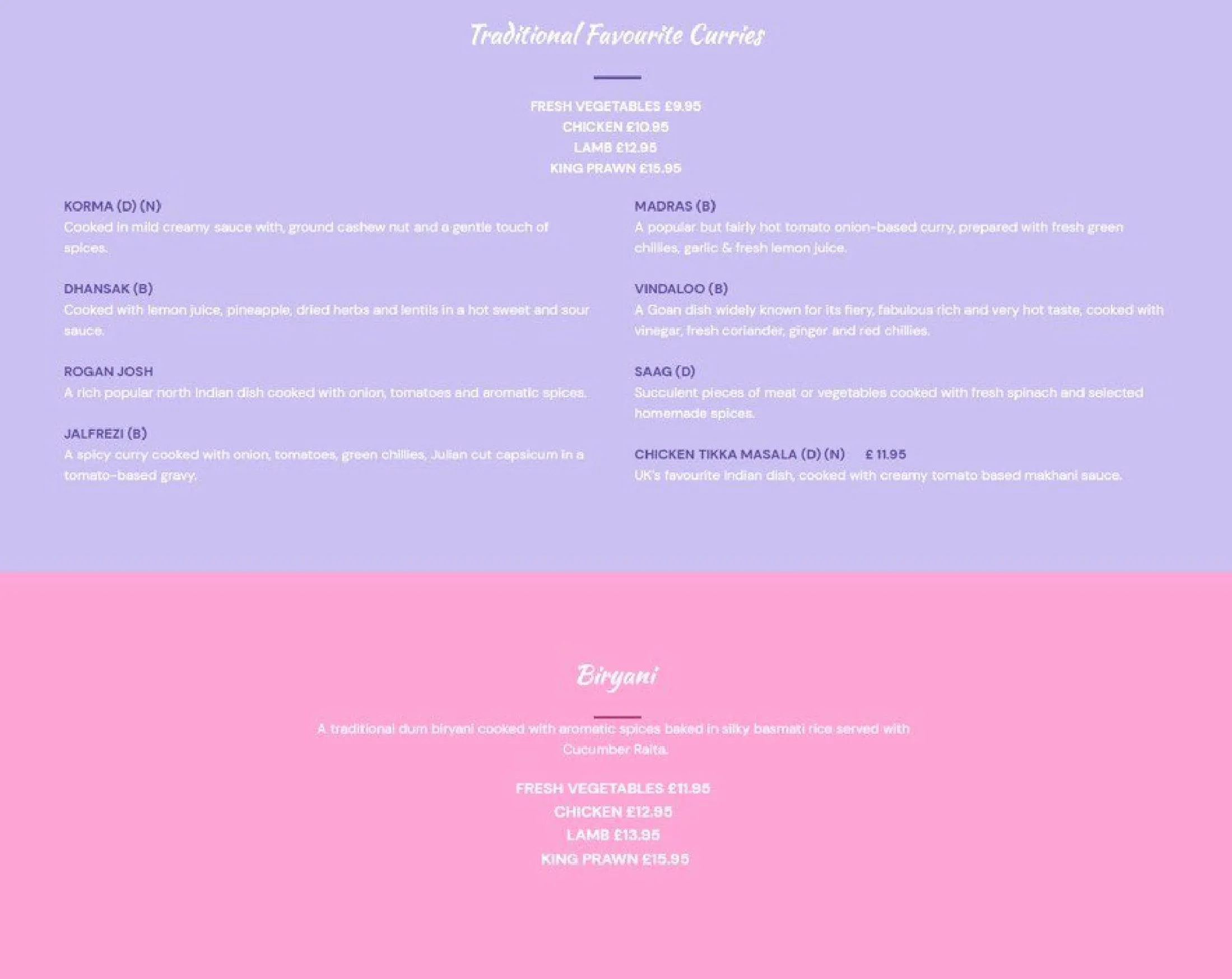 Indian Rassasy menu, page 3