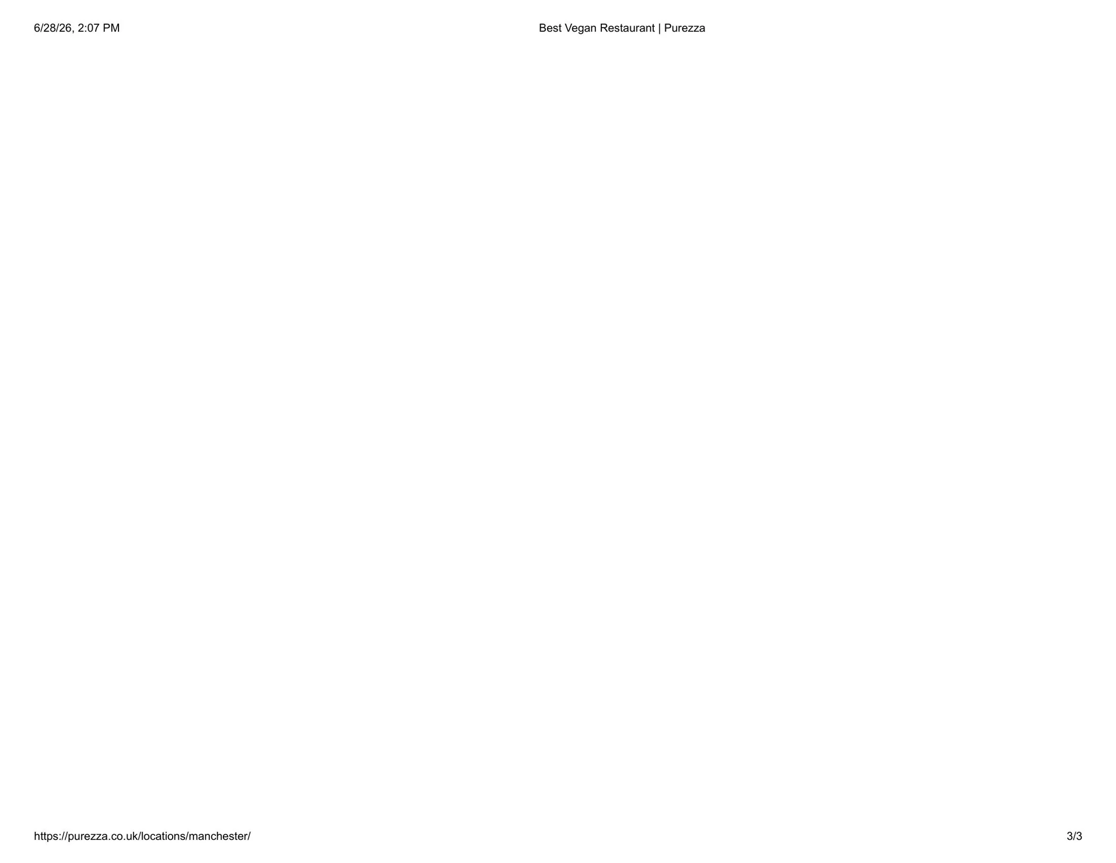 Purezza Manchester menu, page 3