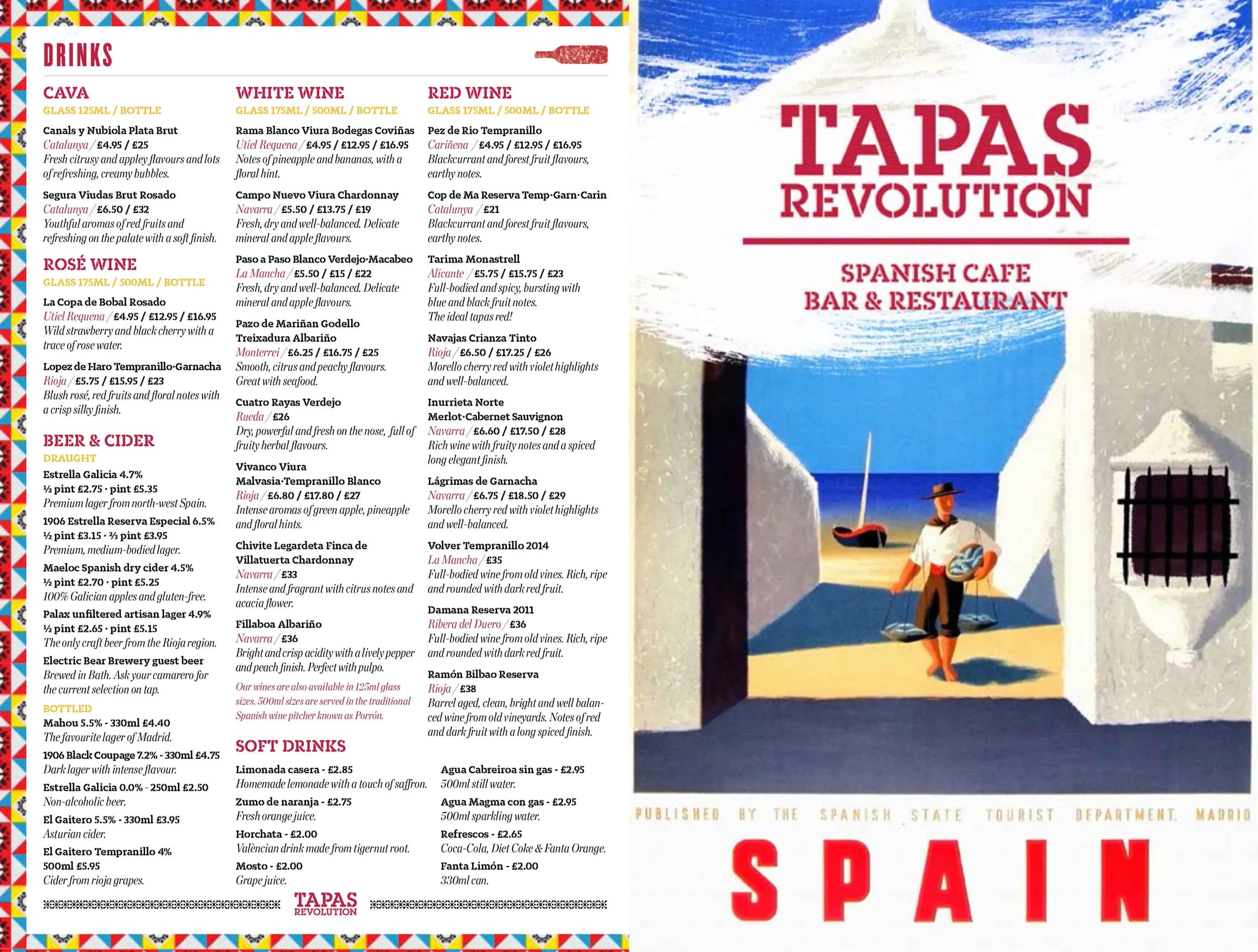 Tapas Revolution menu, page 4