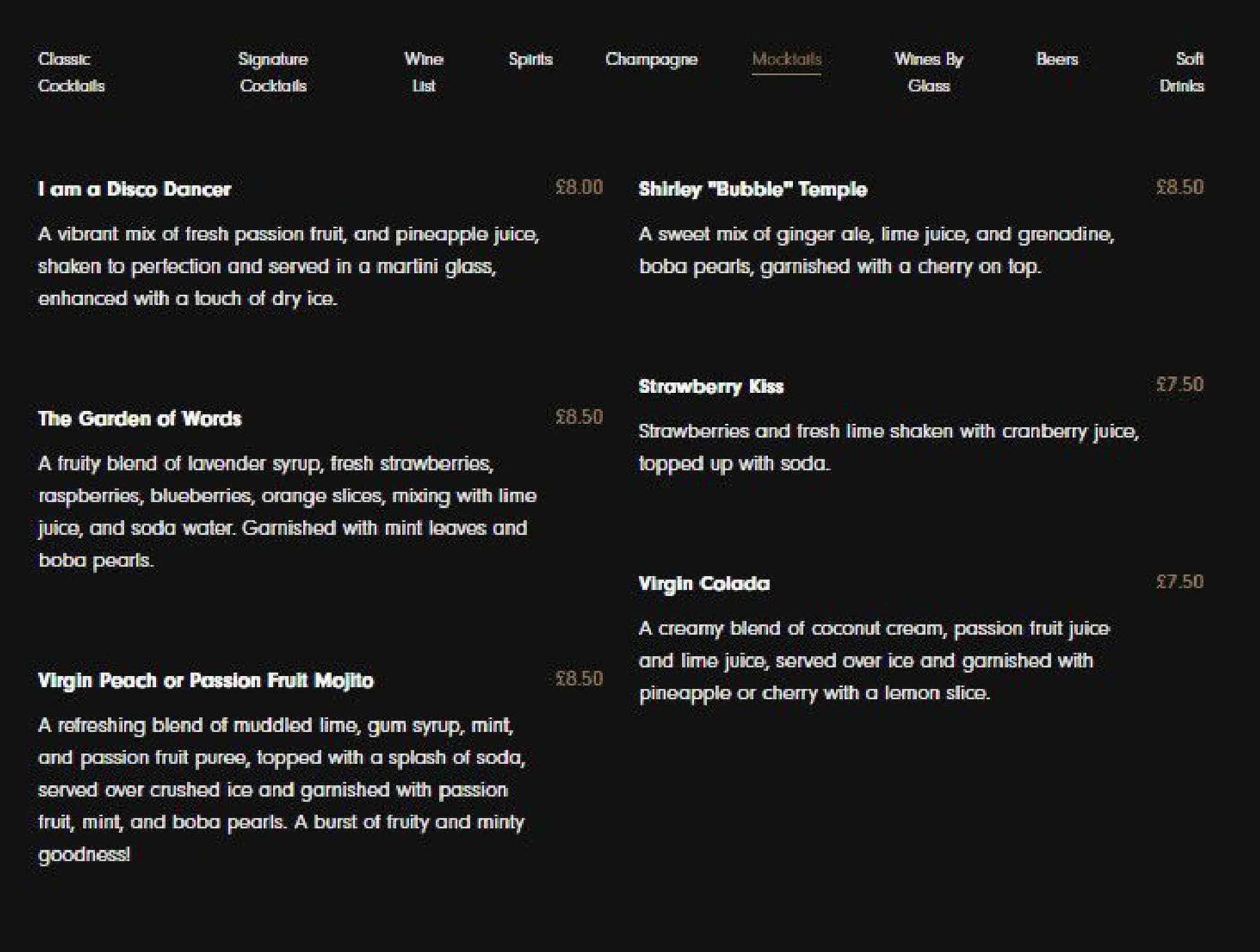 Vermilion menu, page 12