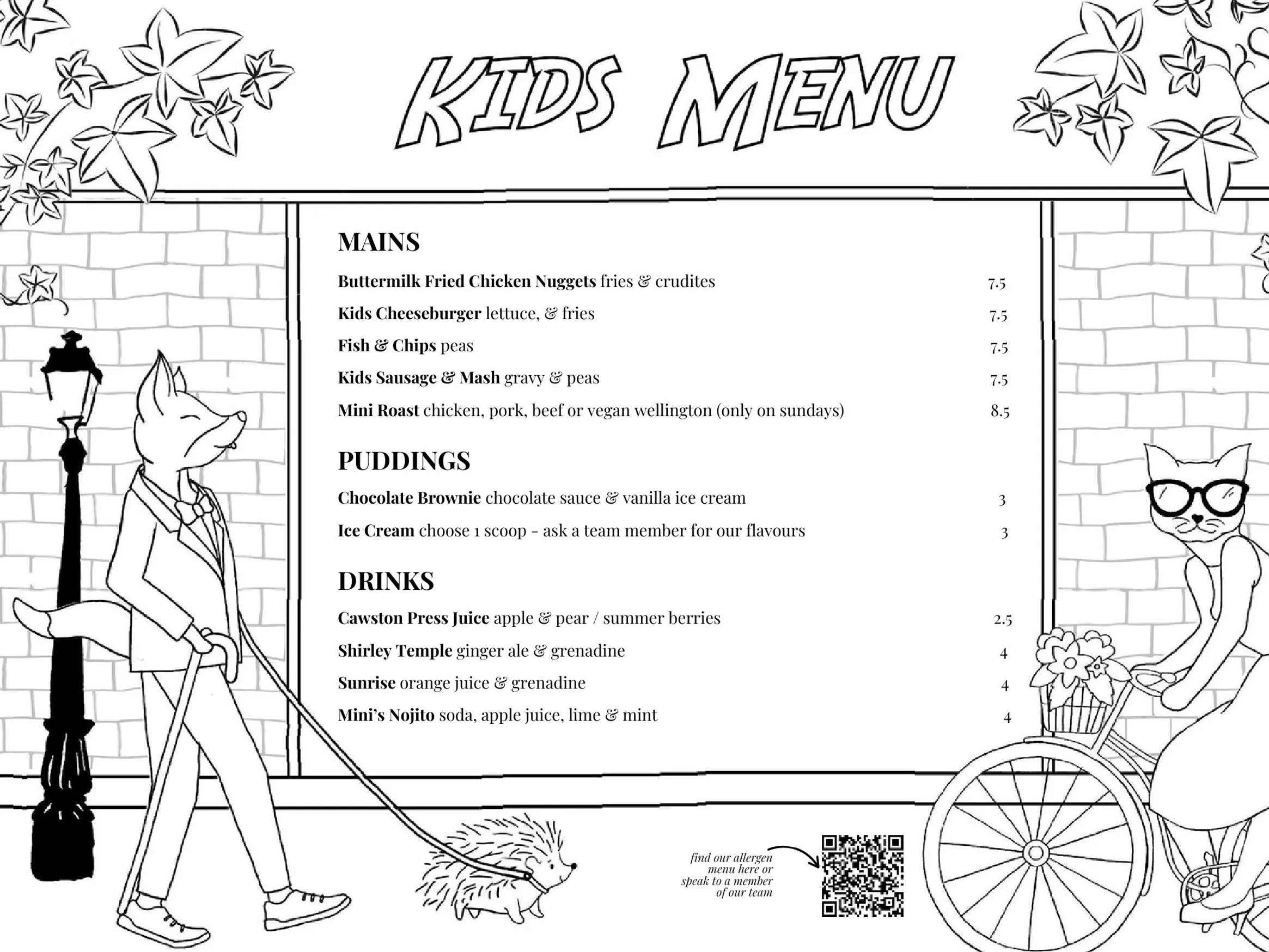 The Regent menu, page 4