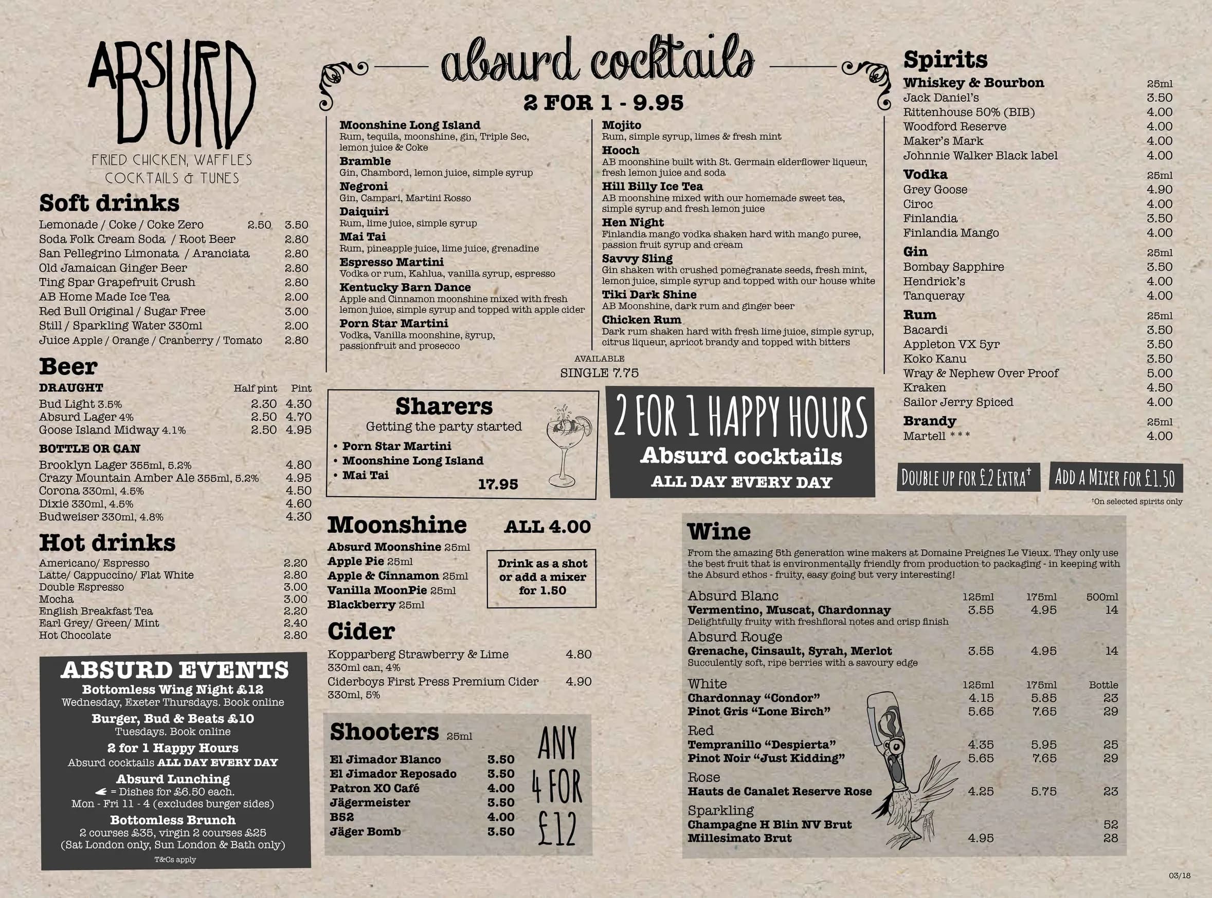 Absurd Bird Bath menu, page 5