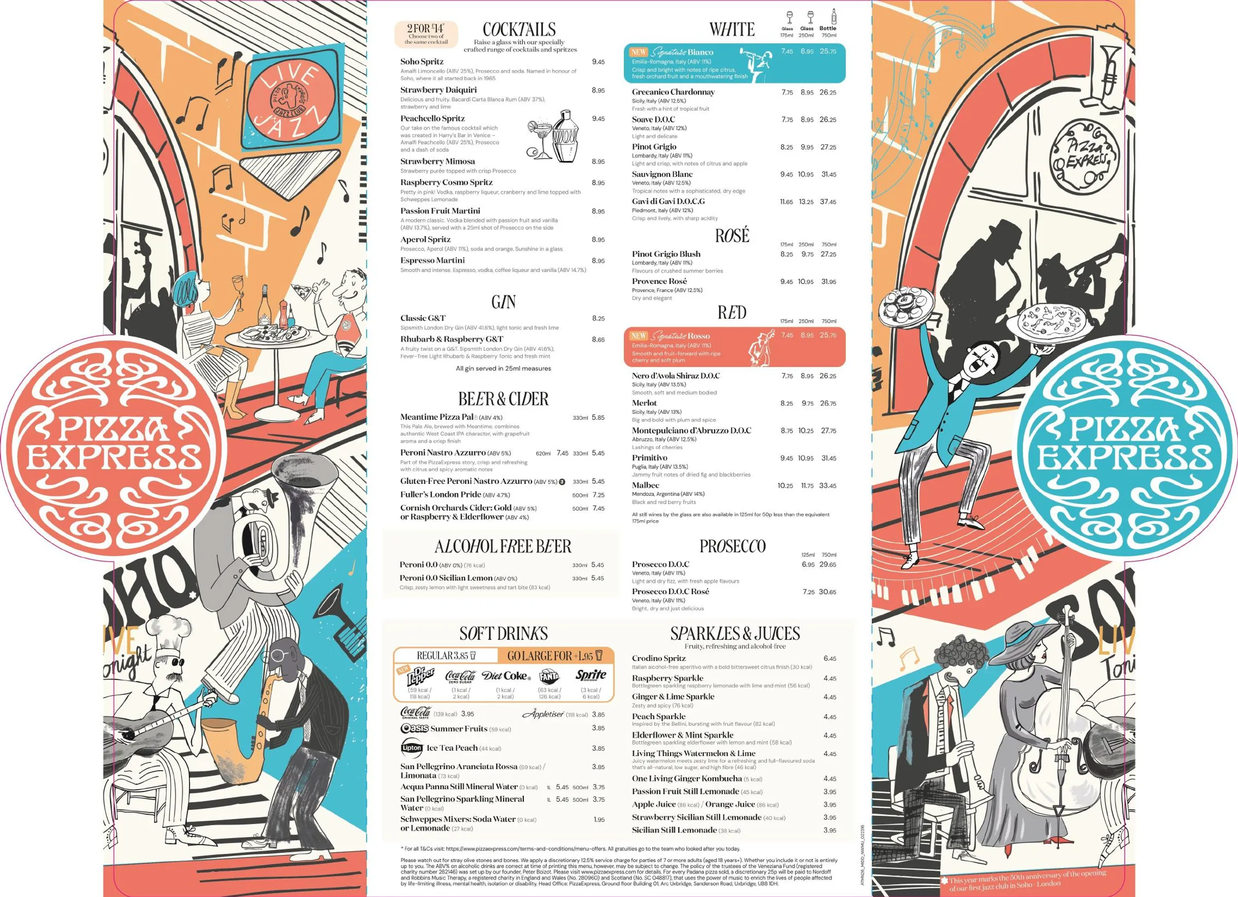 PizzaExpress Leeds Dock menu, page 1