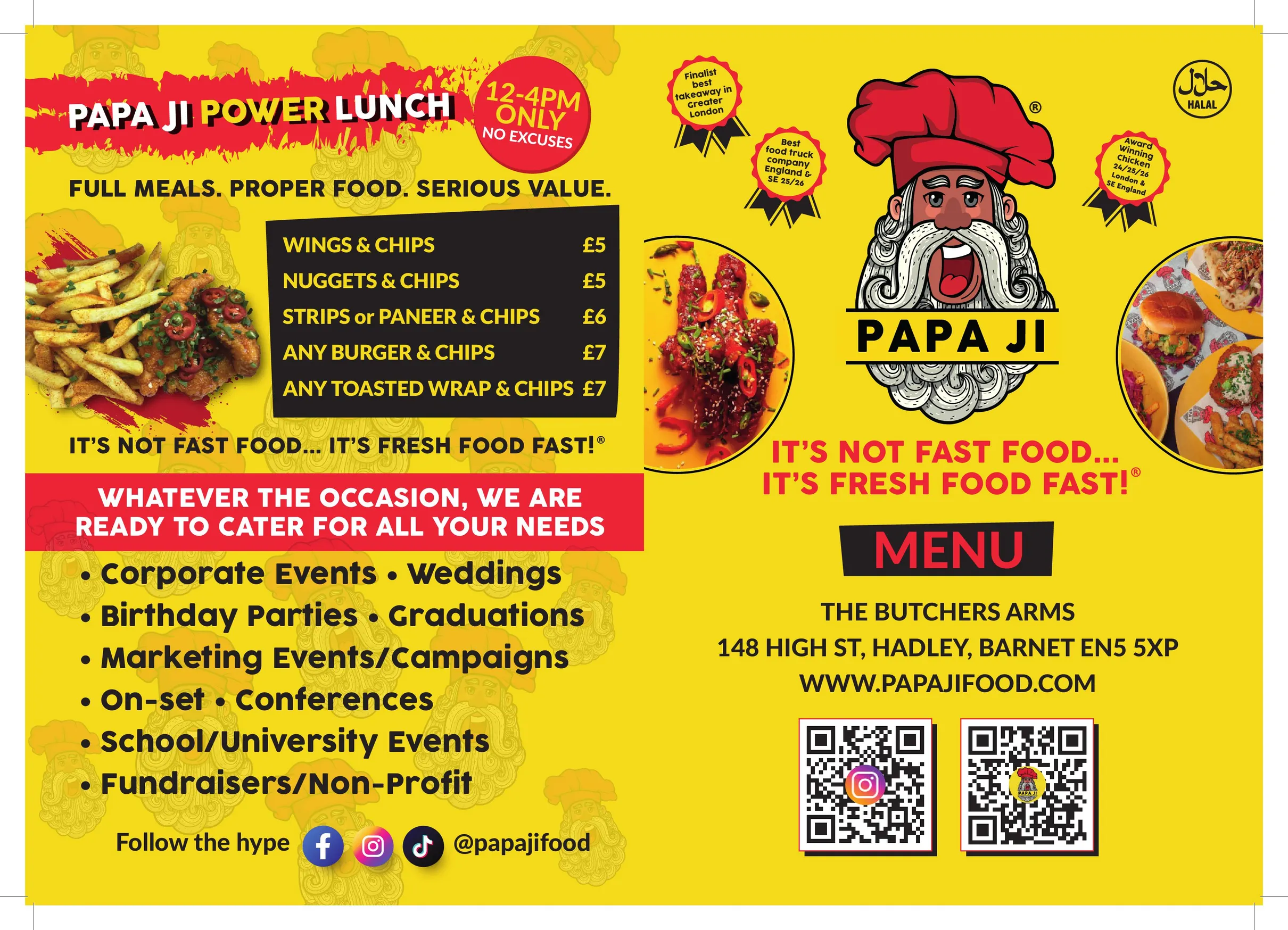Papa Ji menu, page 1