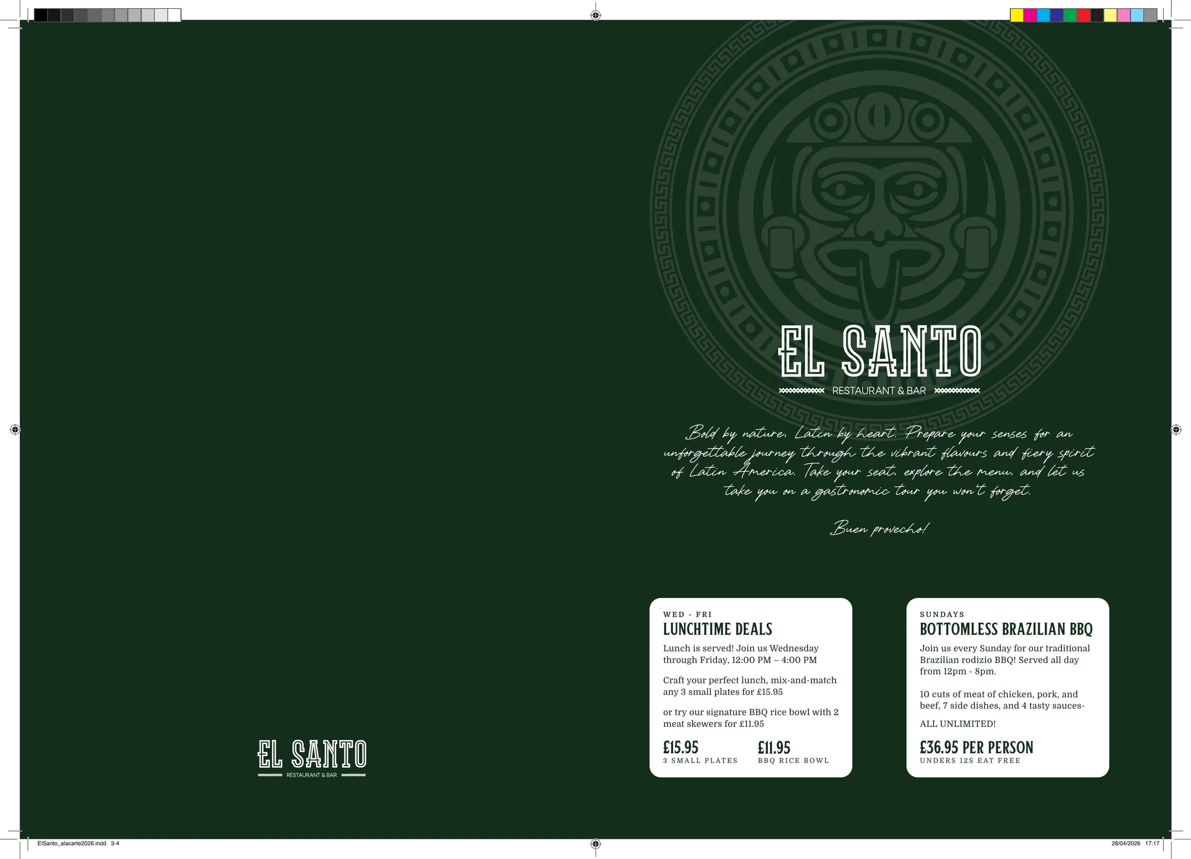 El Santo menu, page 2