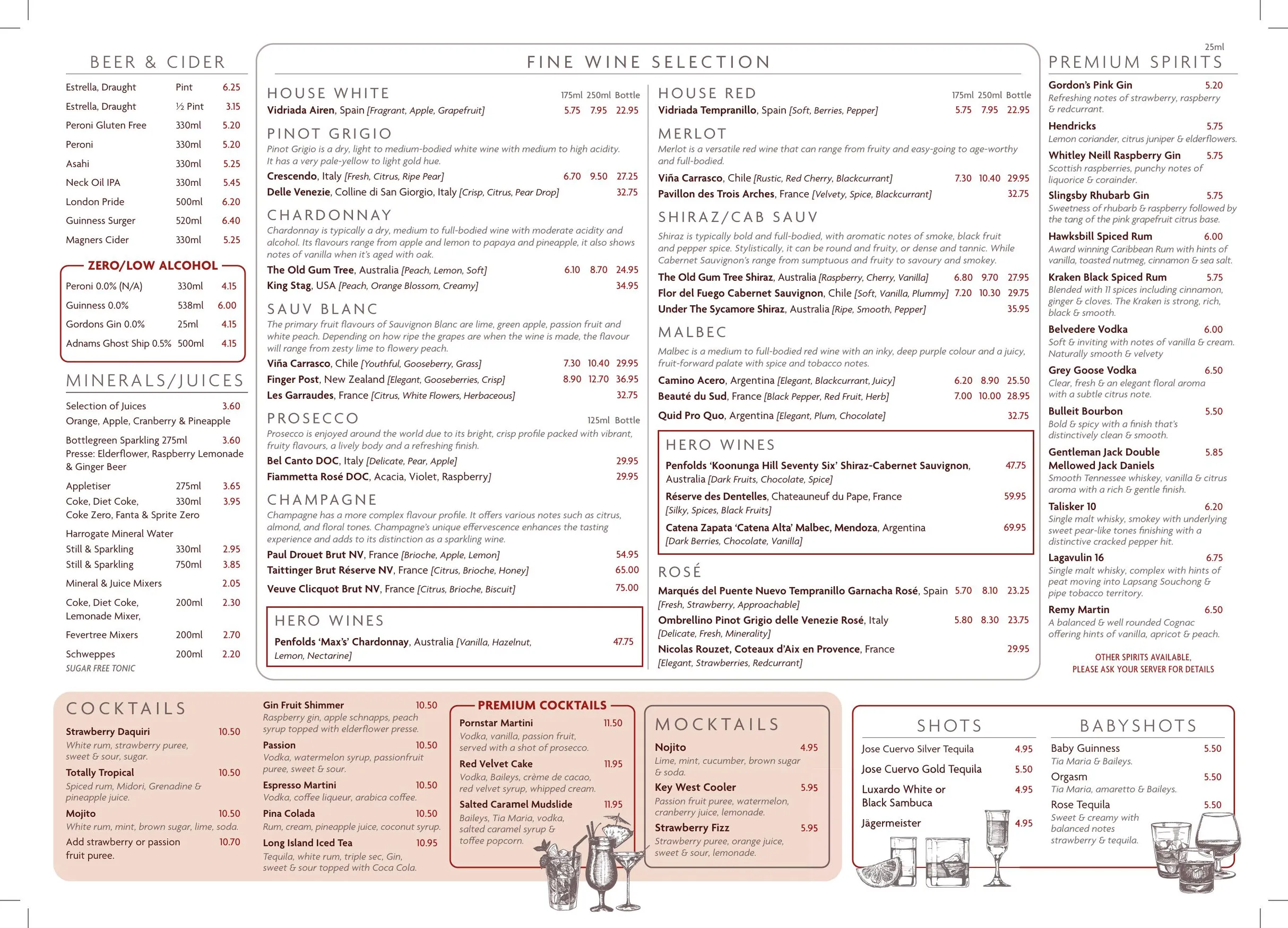 Middletons menu, page 3