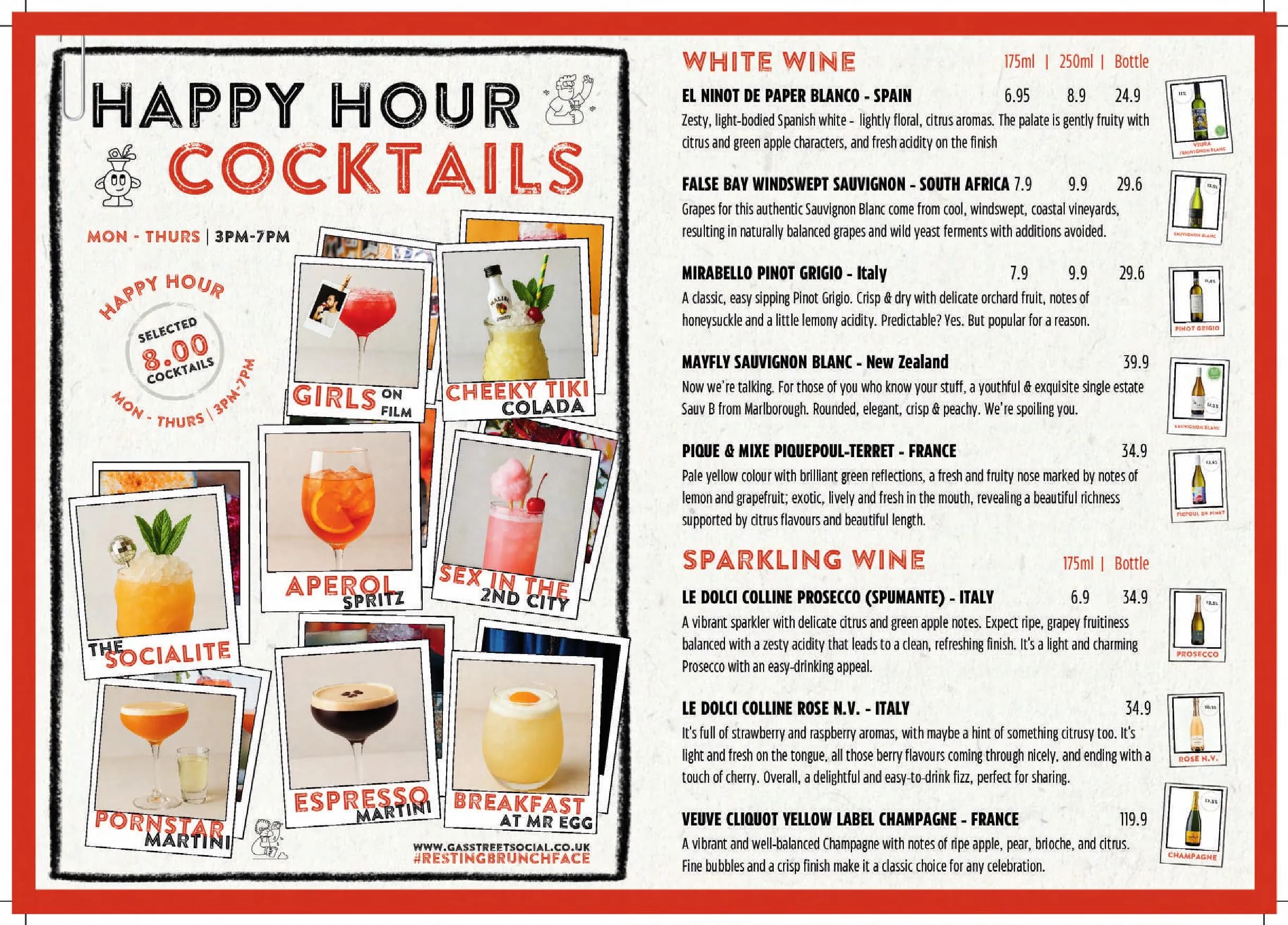 Gas Street Social menu, page 5