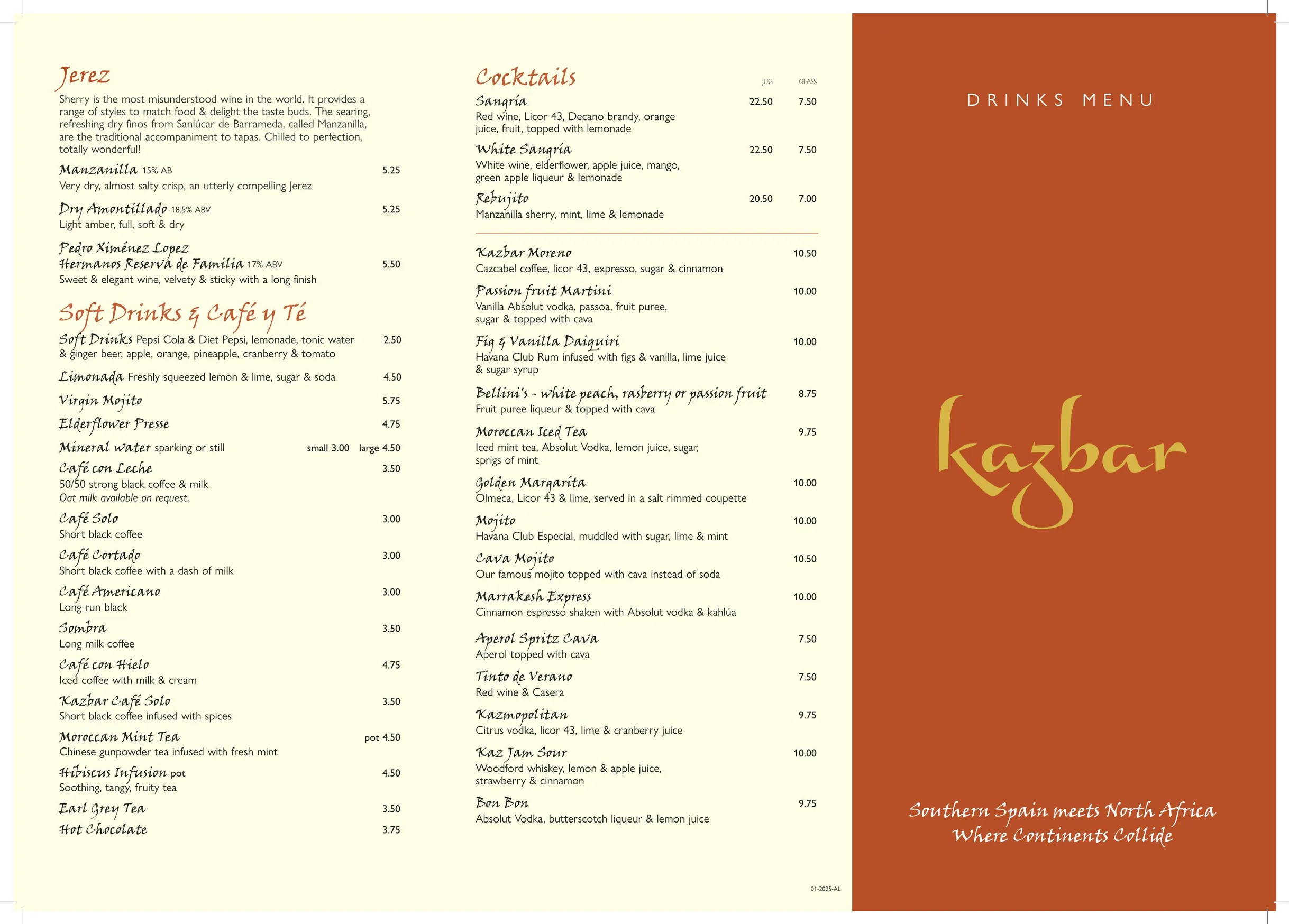 Kazbar menu, page 3