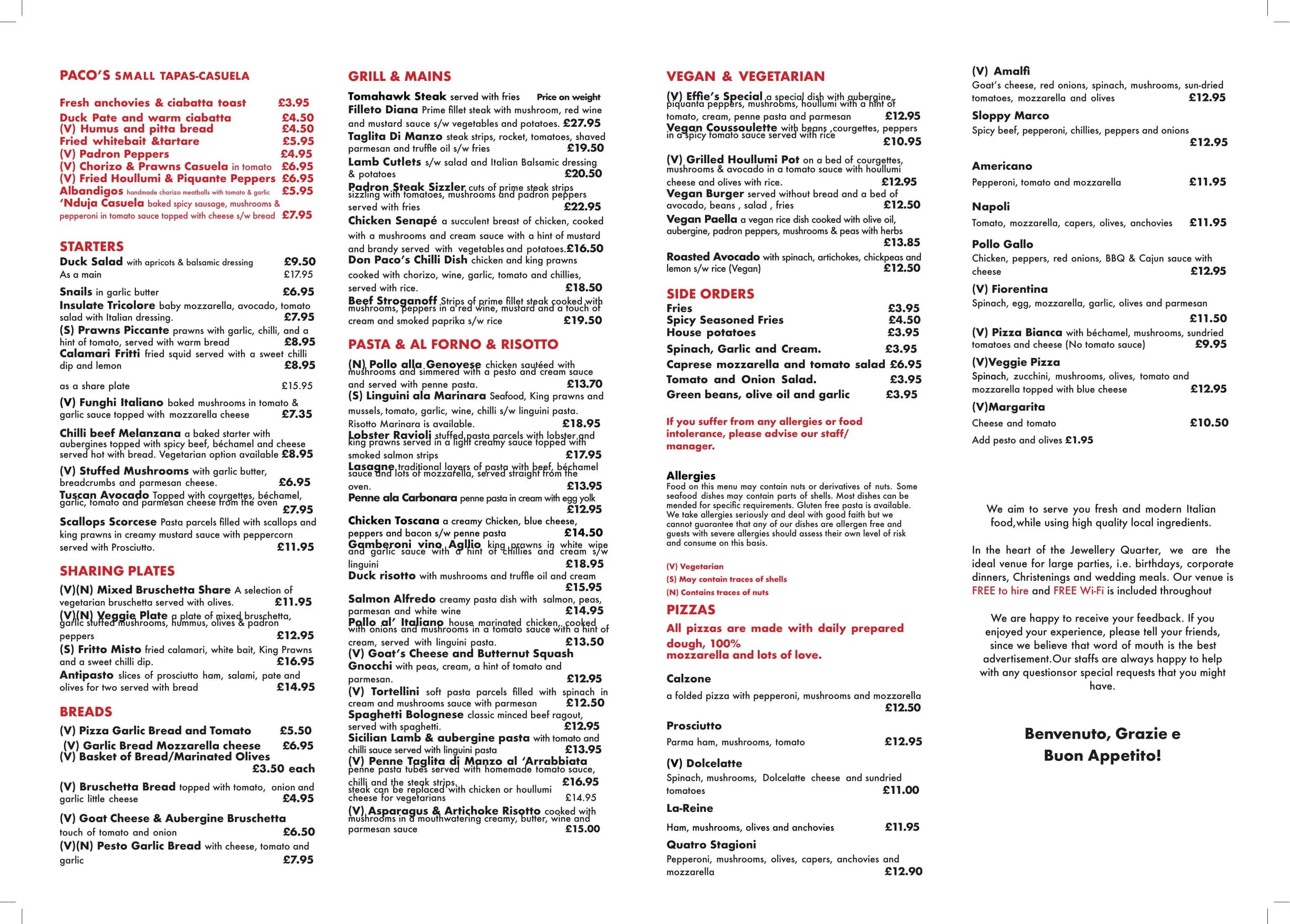 Locanta menu, page 1