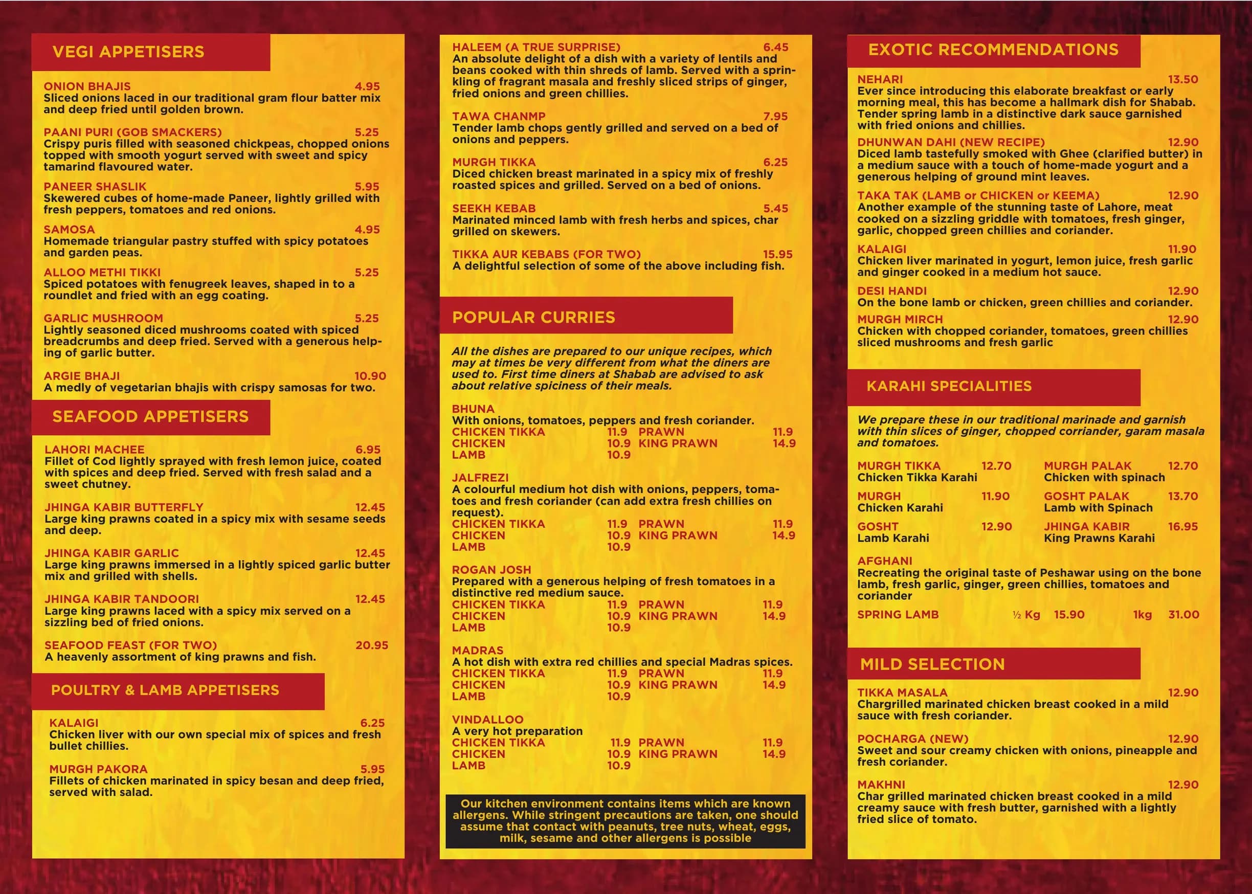 Shabab menu, page 2