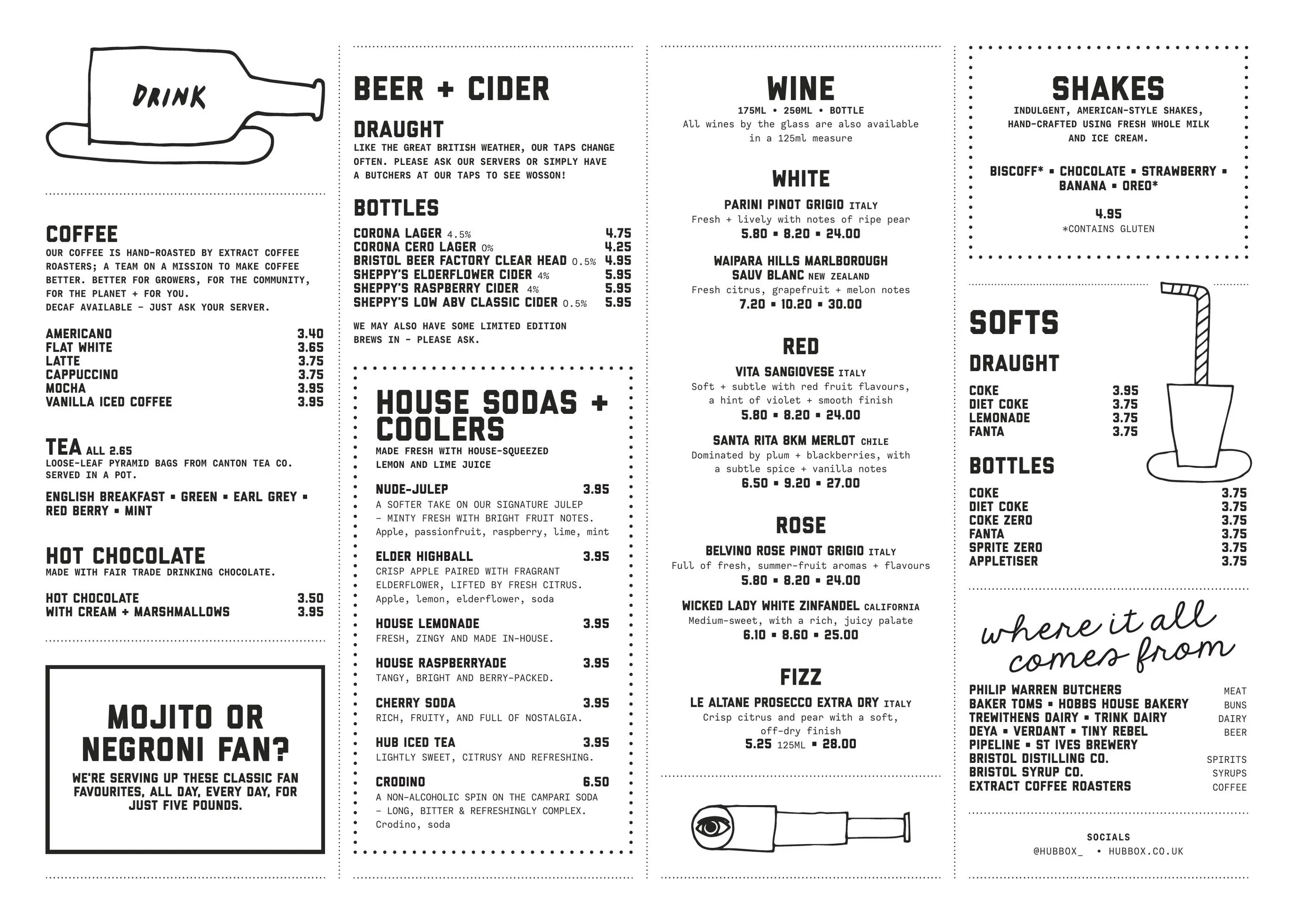 Hub Box Cardiff menu, page 2