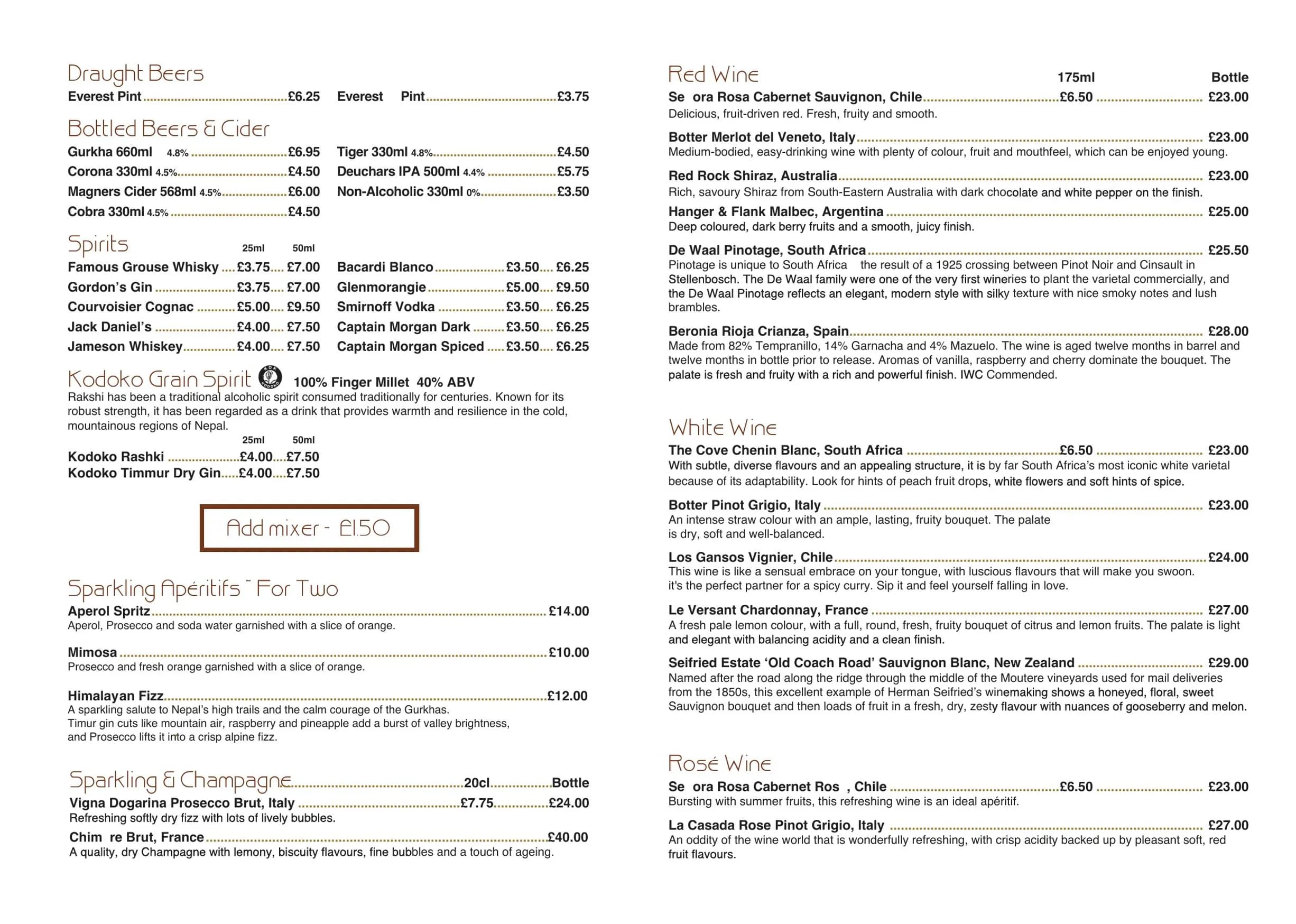 Gurkha Cafe & Restaurant menu, page 7