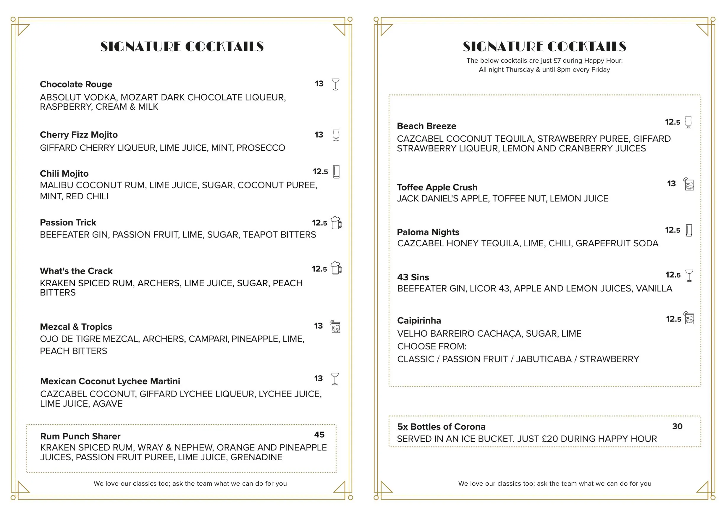 Lost Society menu, page 1