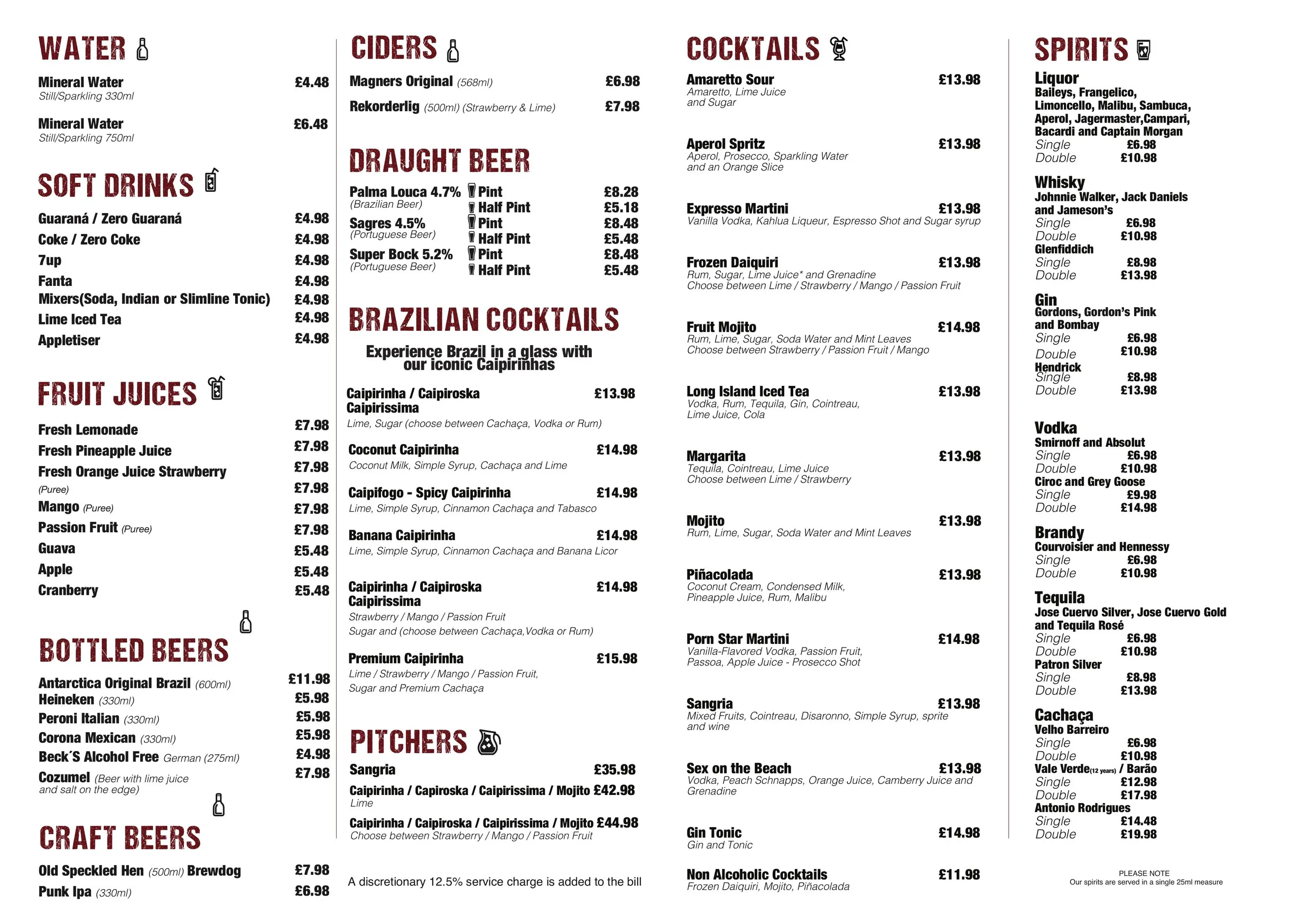 Fogo De Chao Soho menu, page 4