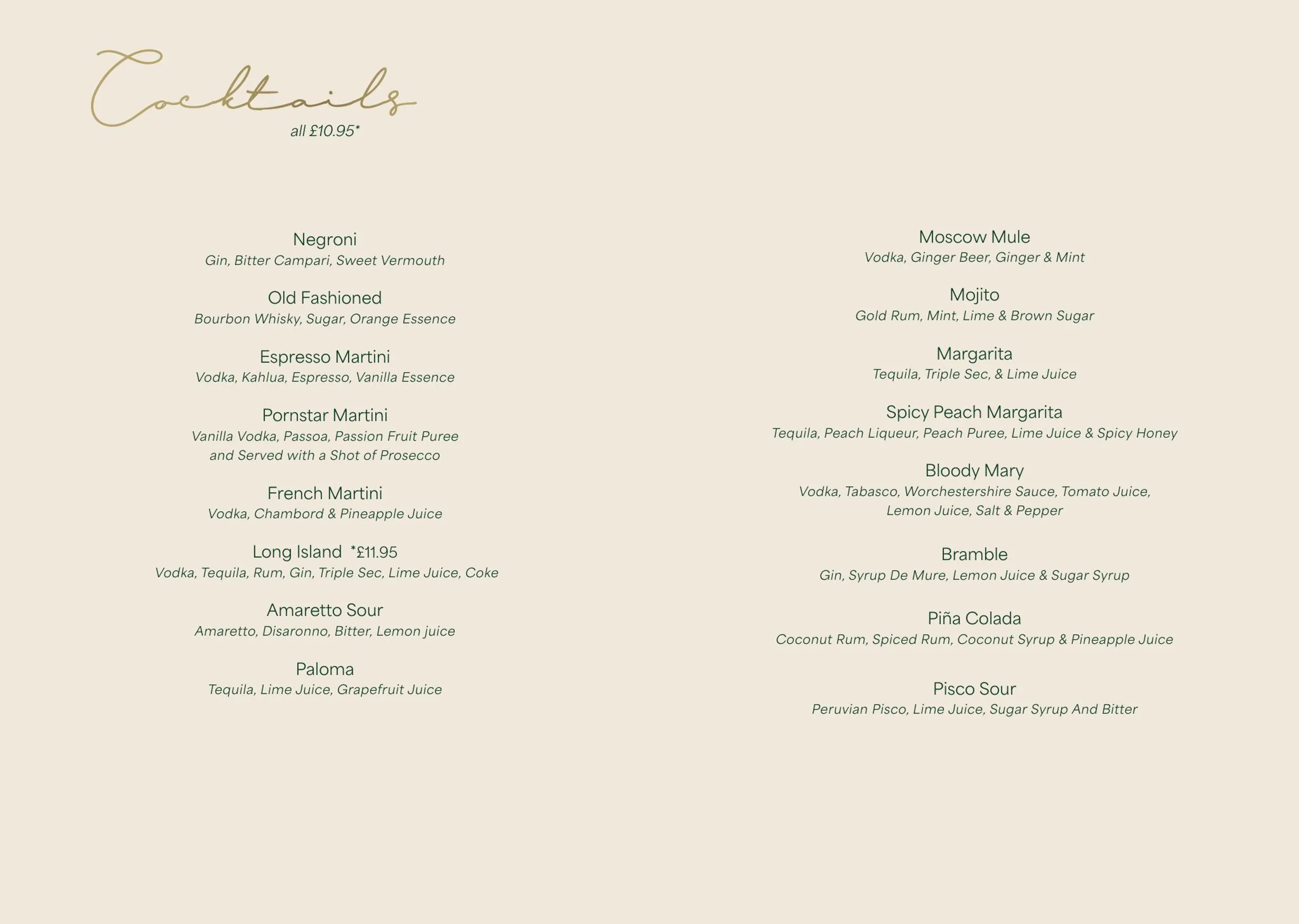 Ronzio Broomhill menu, page 4