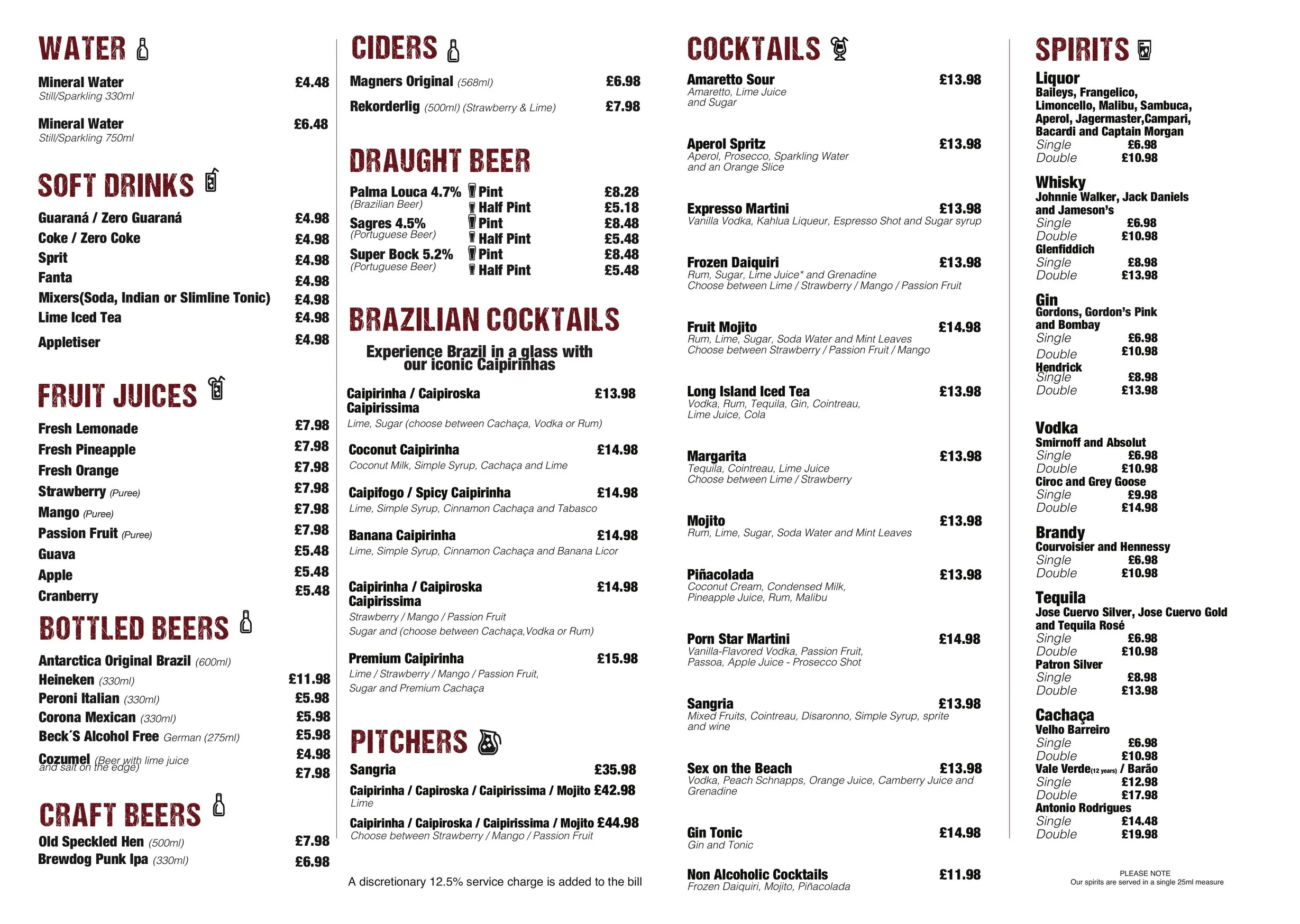 Fogo De Chao Soho menu, page 2