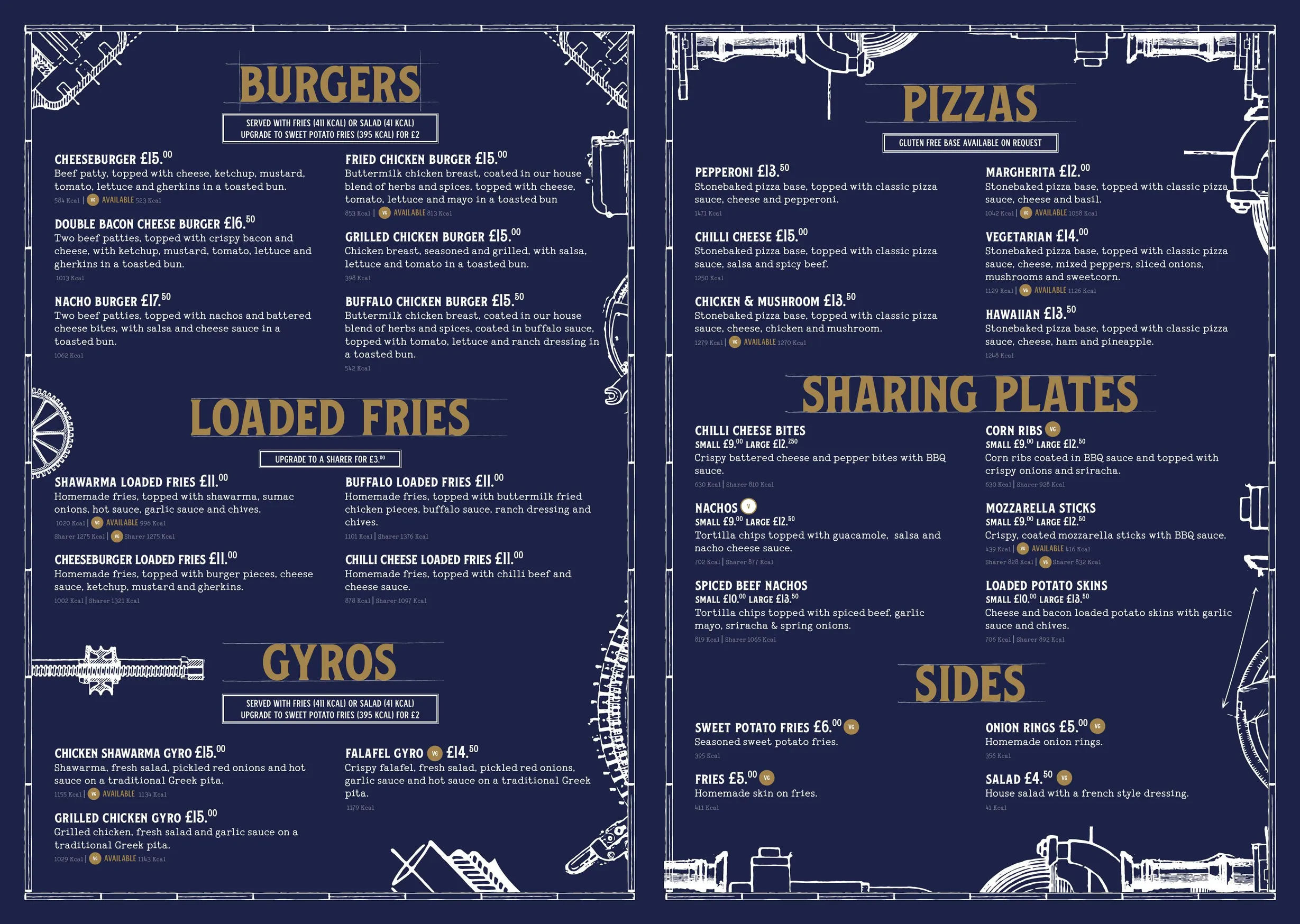 The Head of Steam menu, page 2