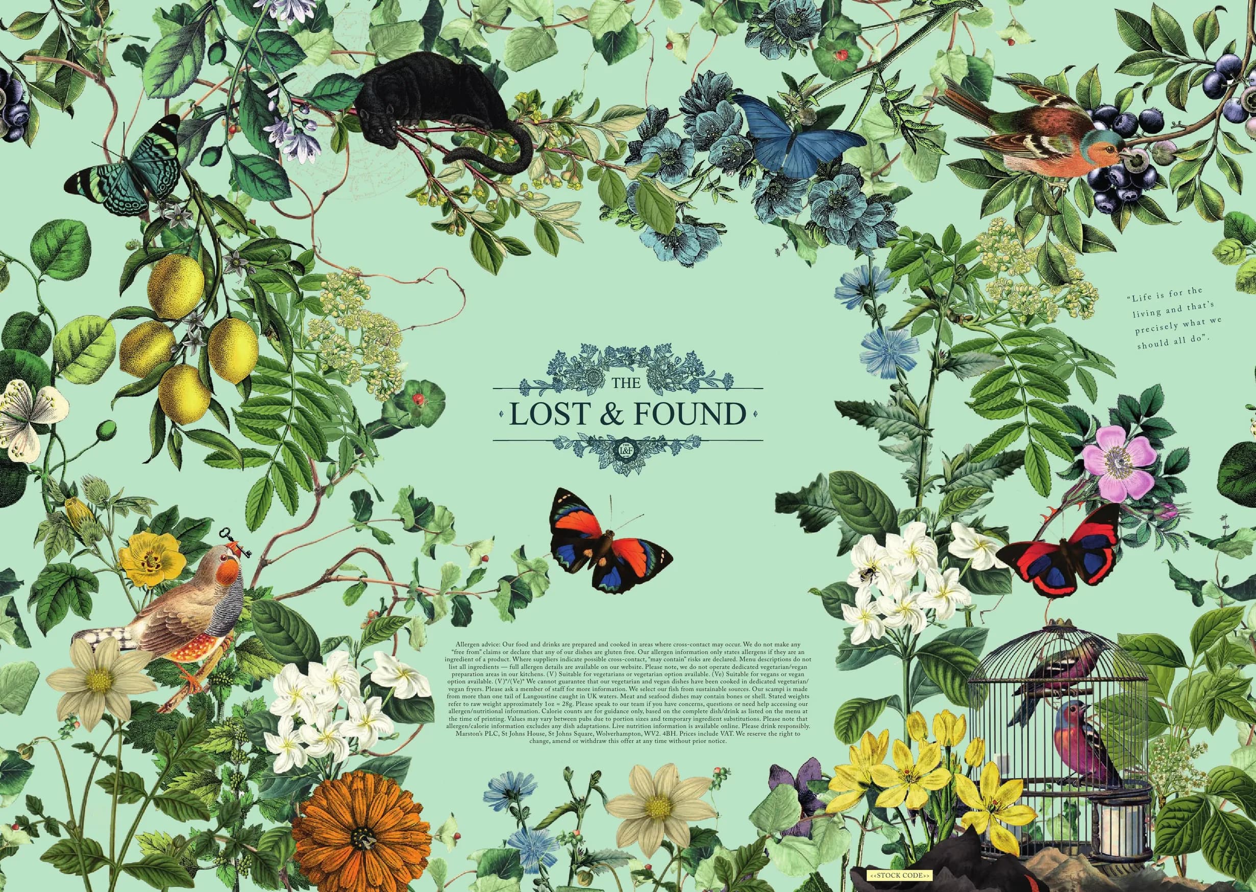 The Lost & Found Leeds Club menu, page 2