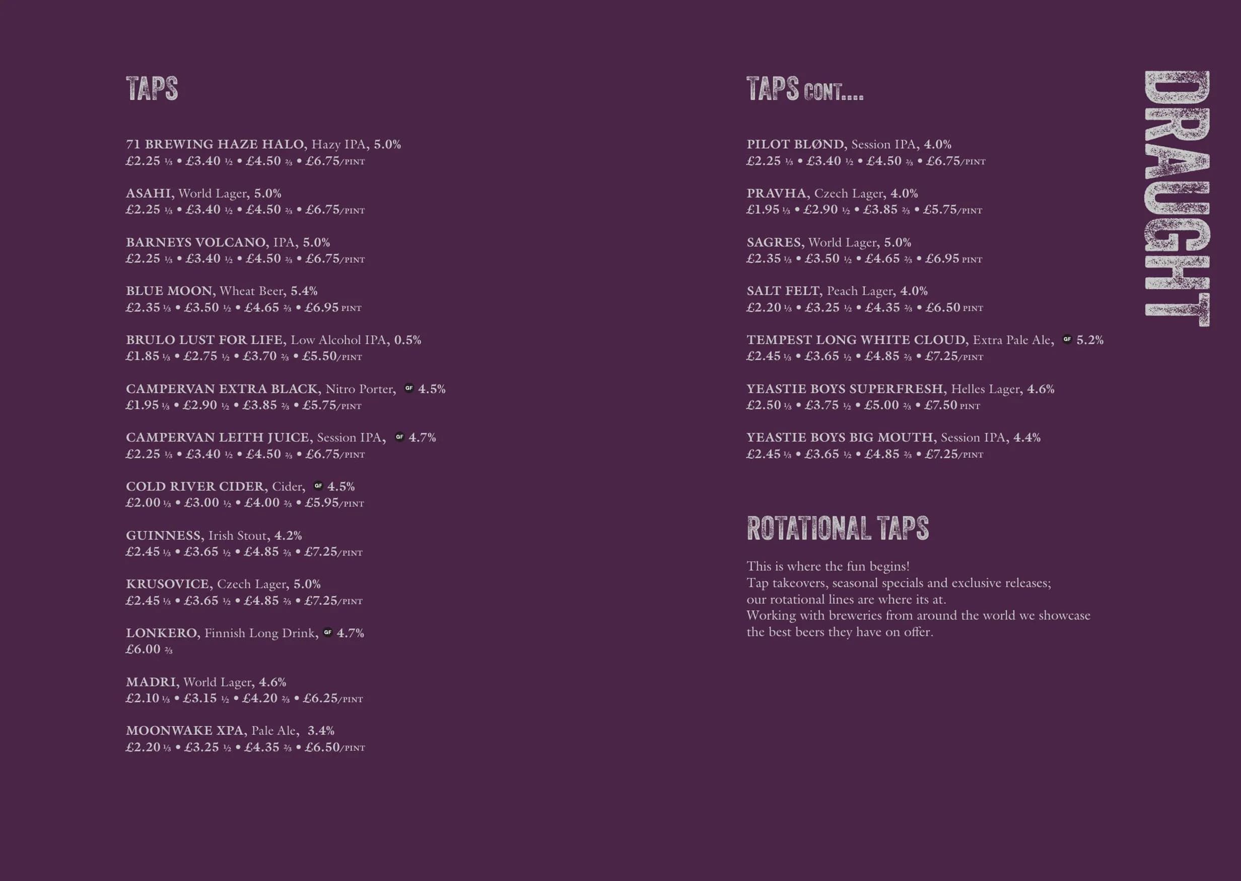 Holyrood 9A menu, page 4