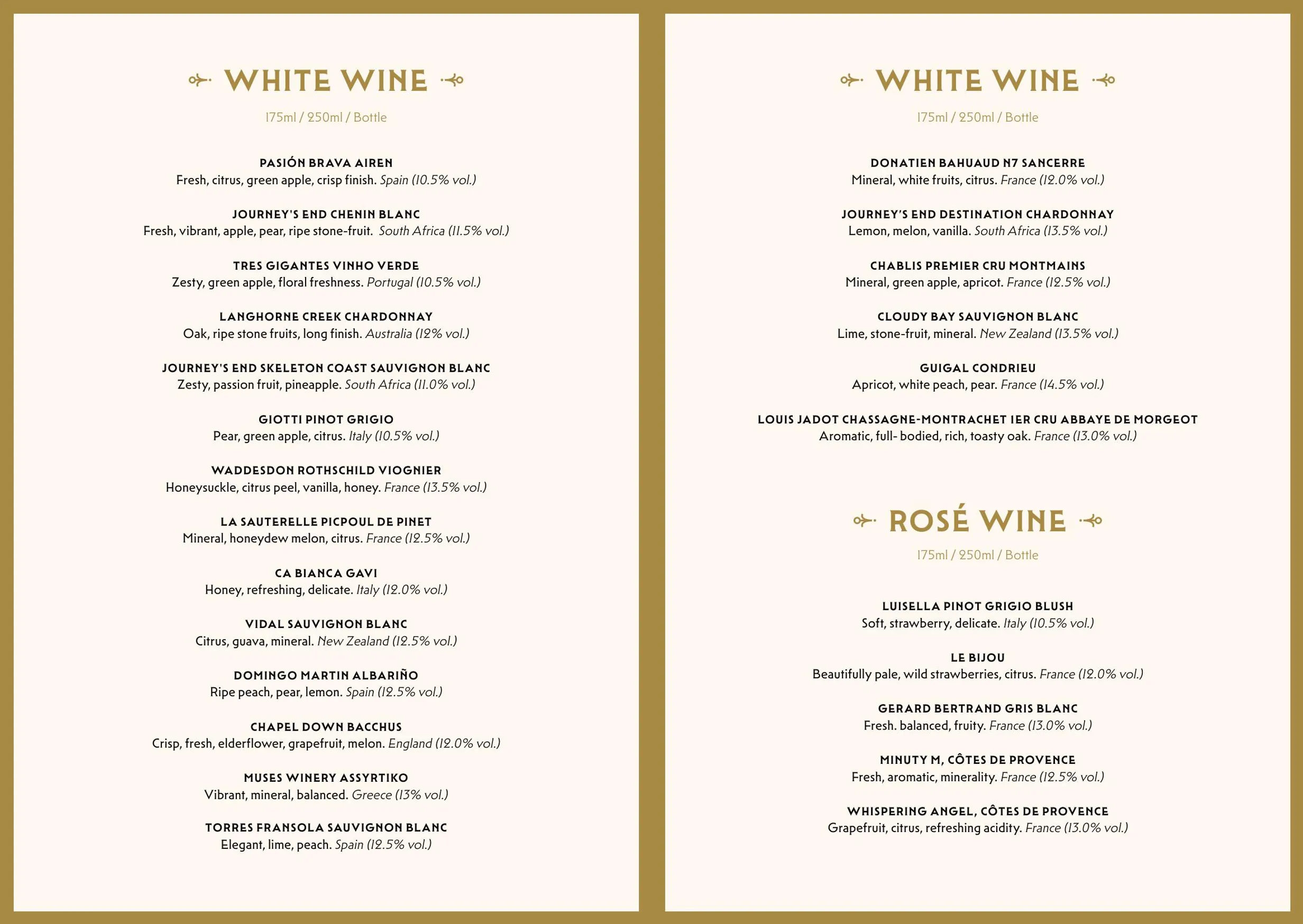 Browns menu, page 6
