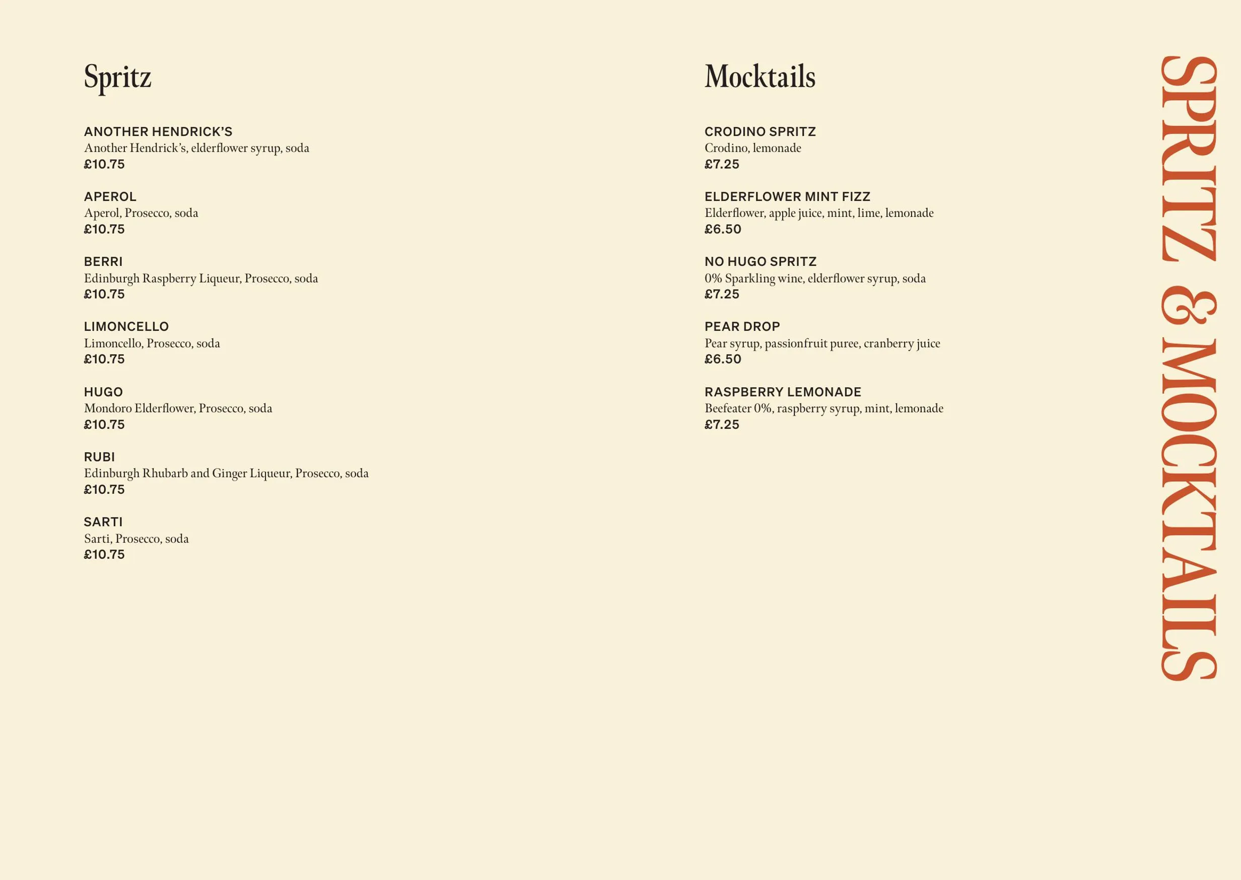 Red Squirrel menu, page 7