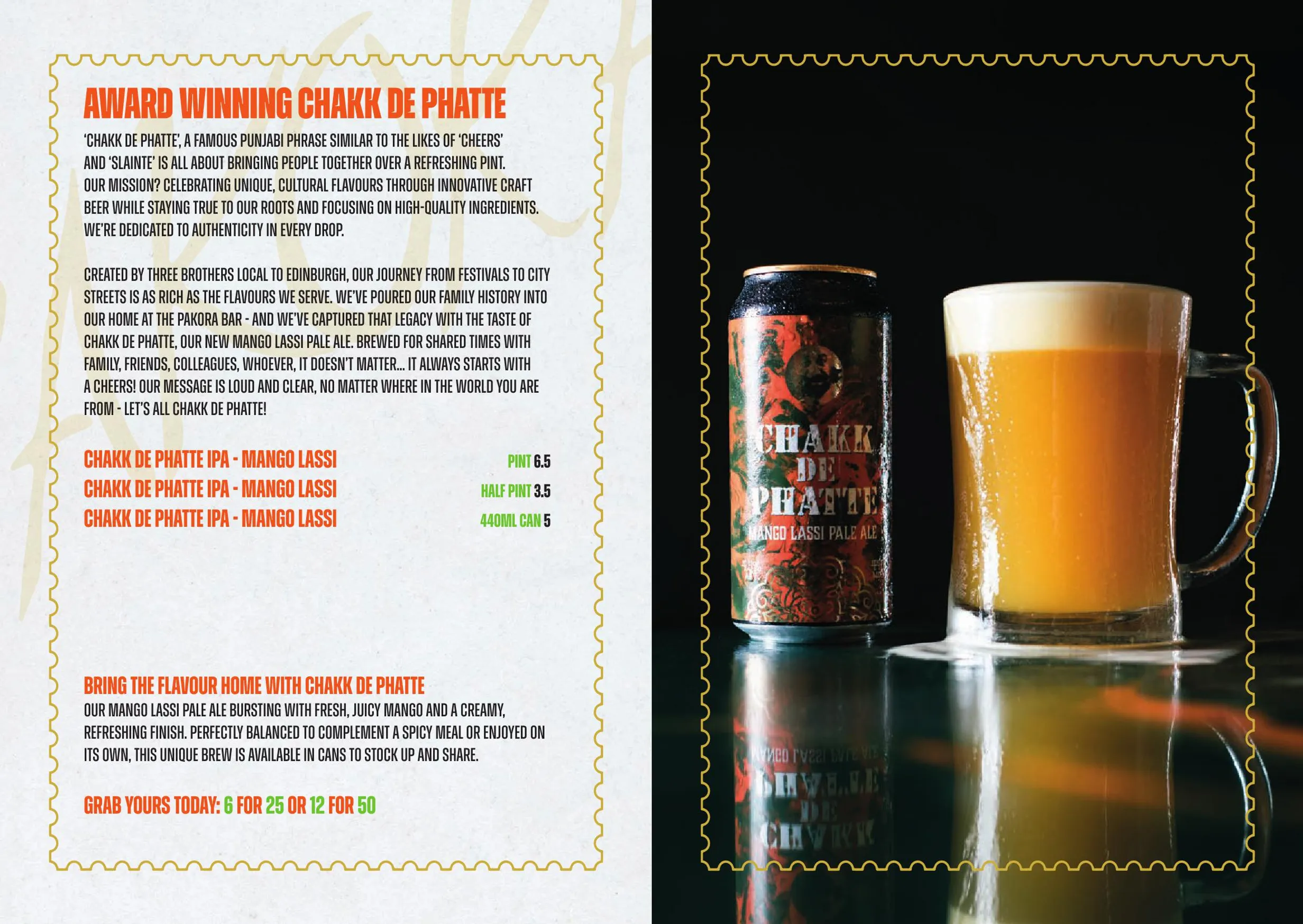 The Pakora Bar menu, page 6
