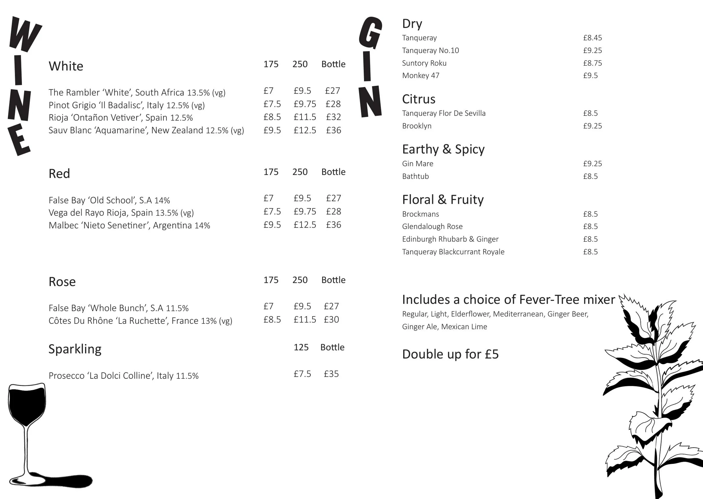 Strongroom menu, page 3