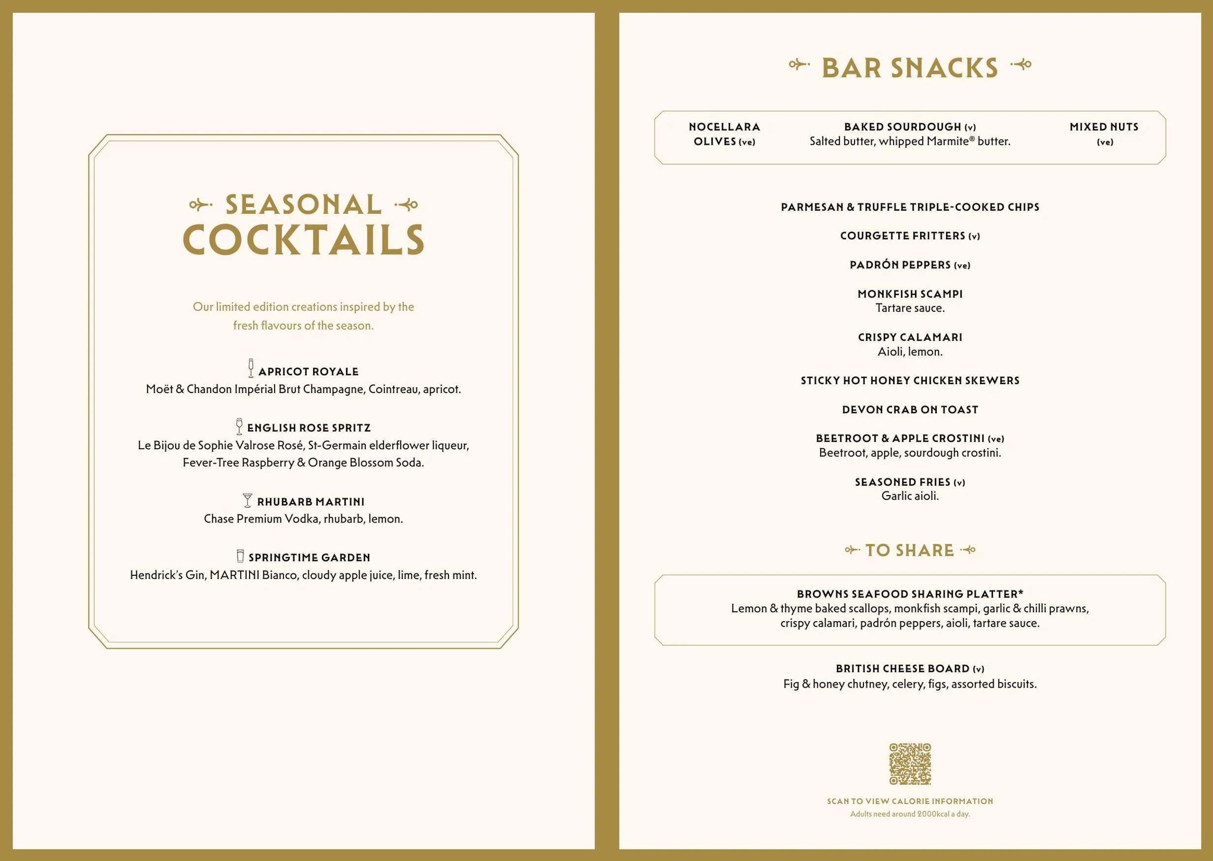 Browns menu, page 2