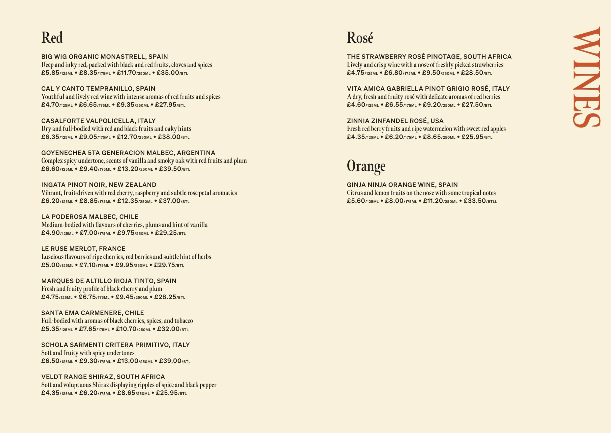 Red Squirrel menu, page 9