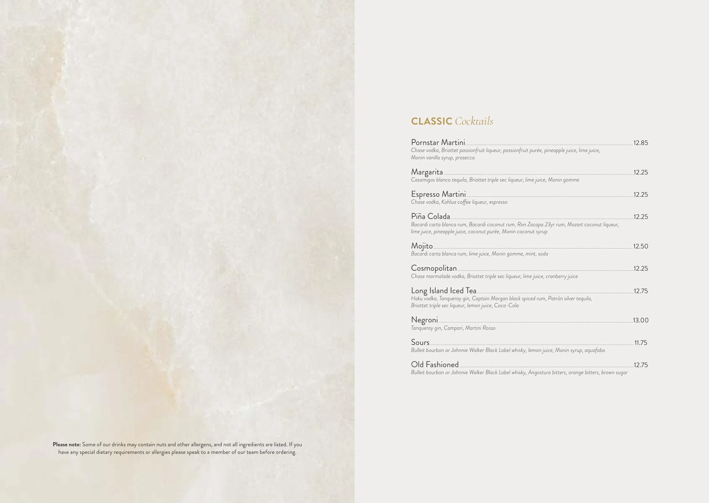 Victors Alderley Edge menu, page 7