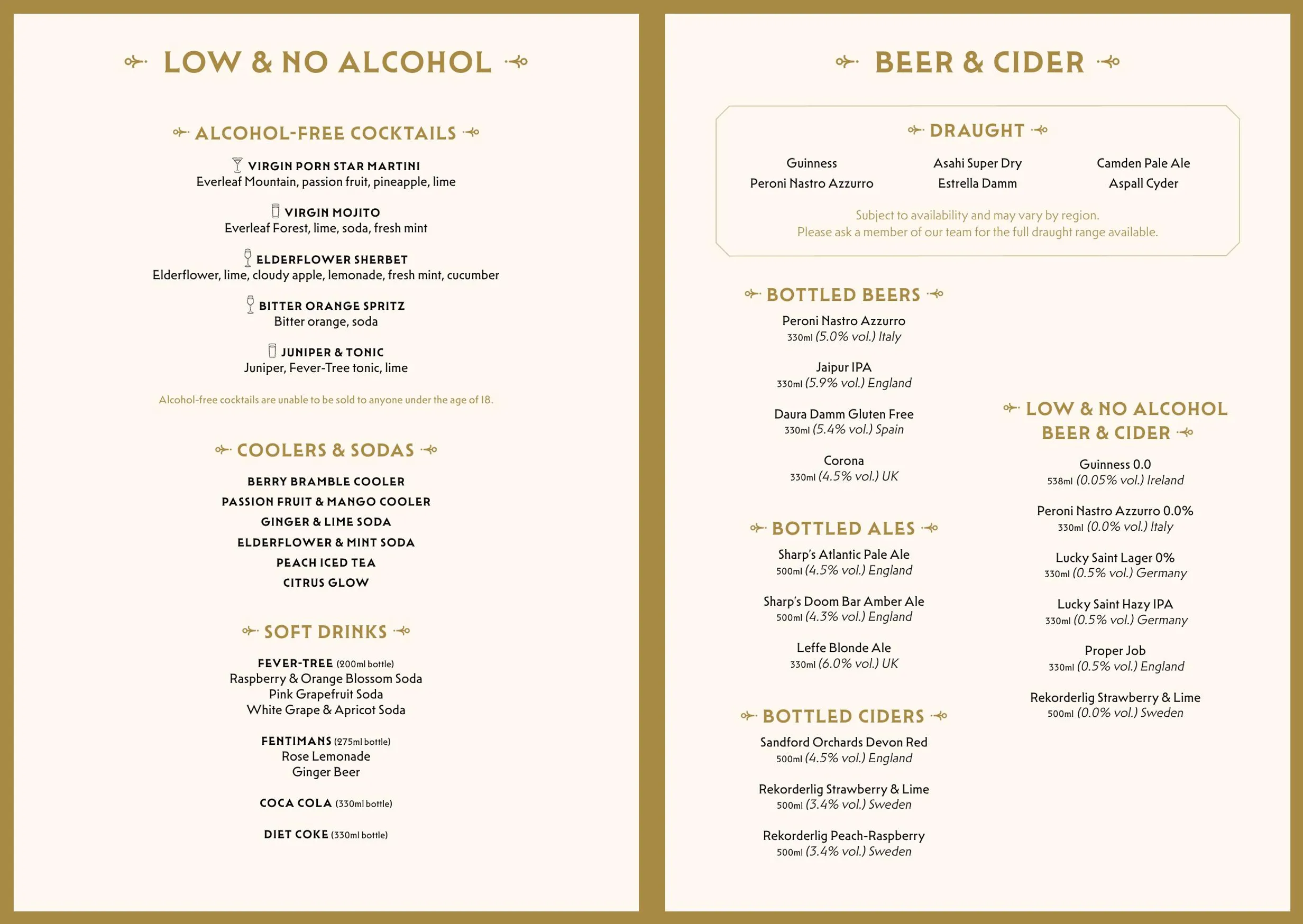 Browns menu, page 4