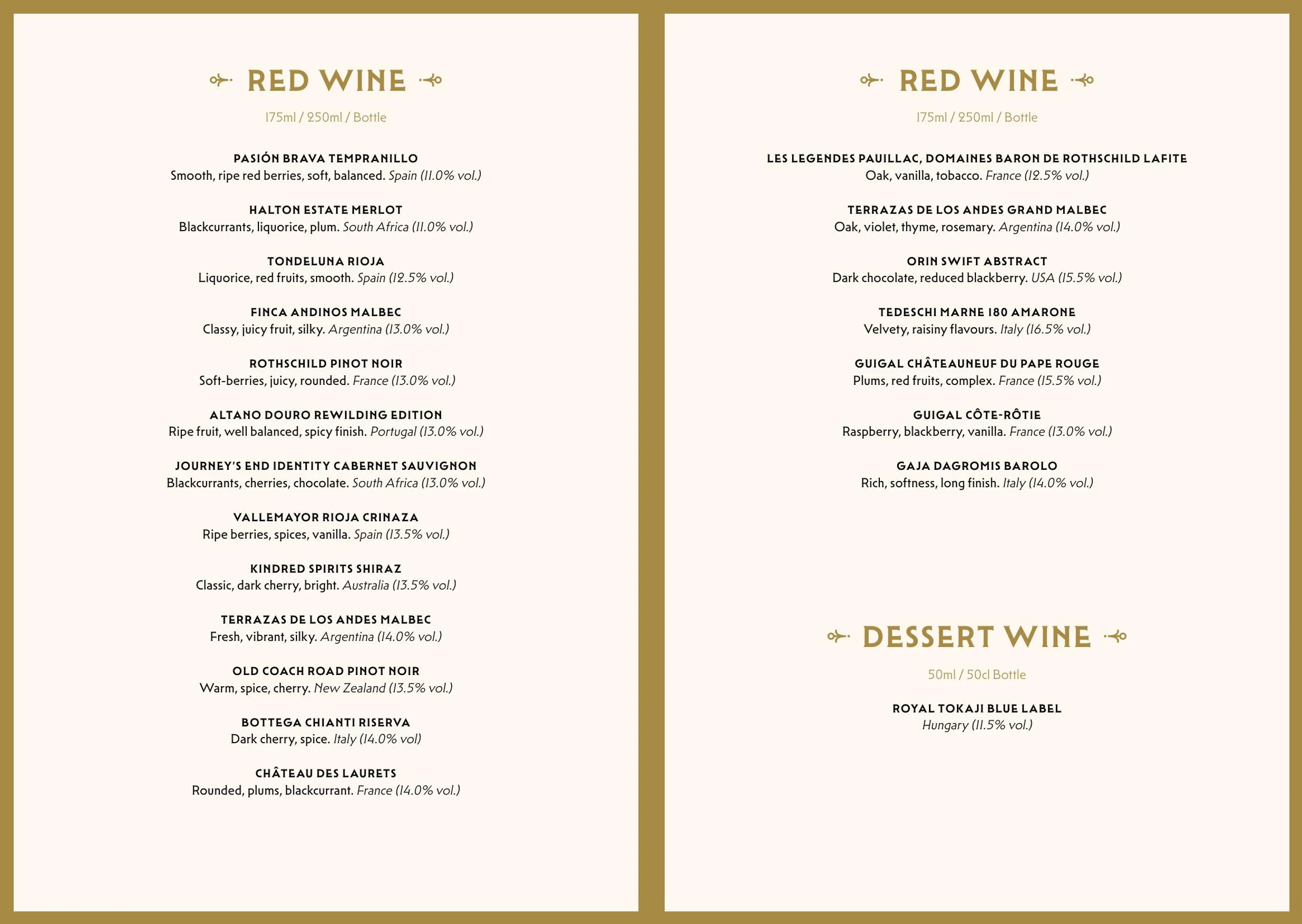 Browns menu, page 7
