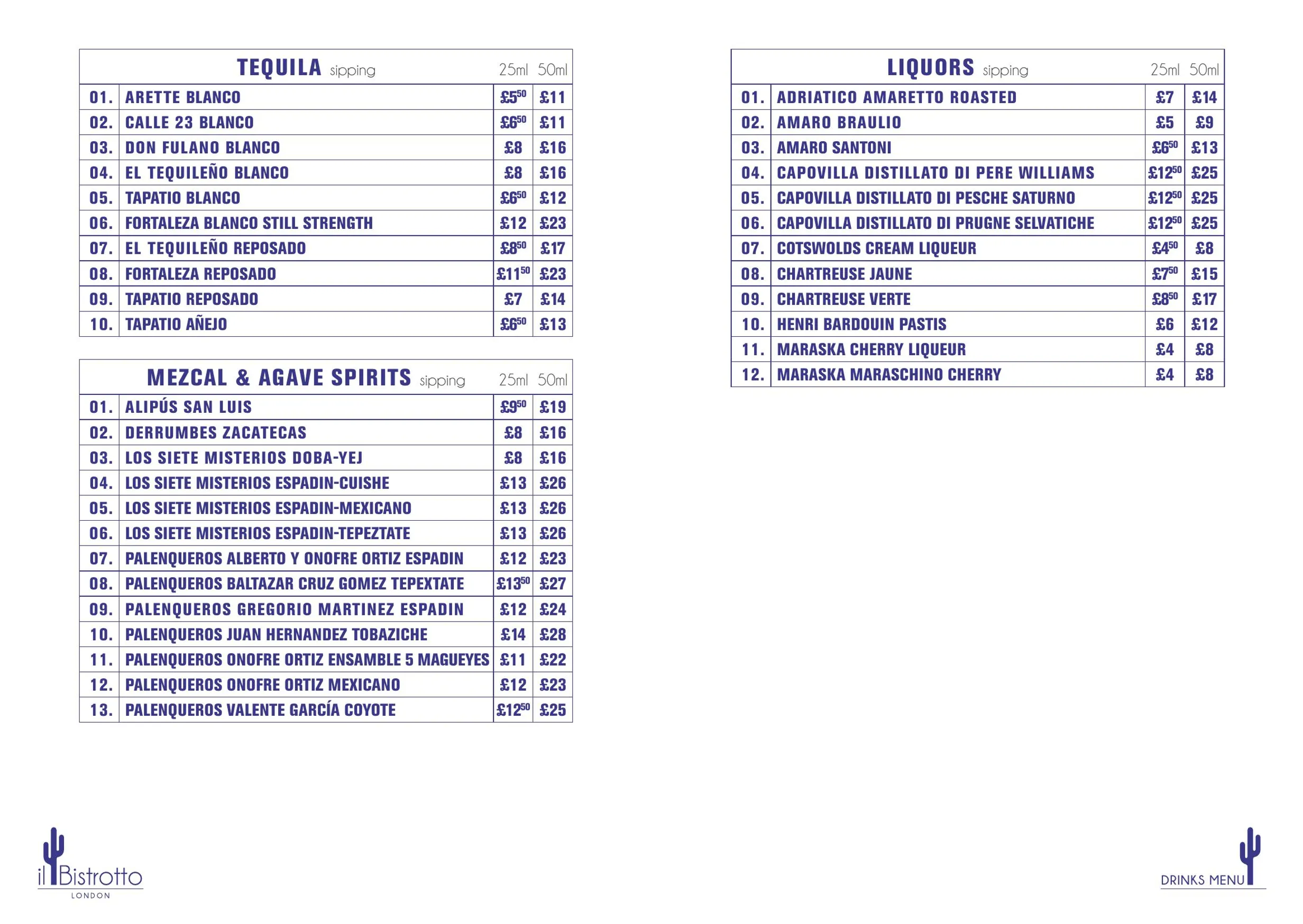 Il Bistrotto Chelsea menu, page 17