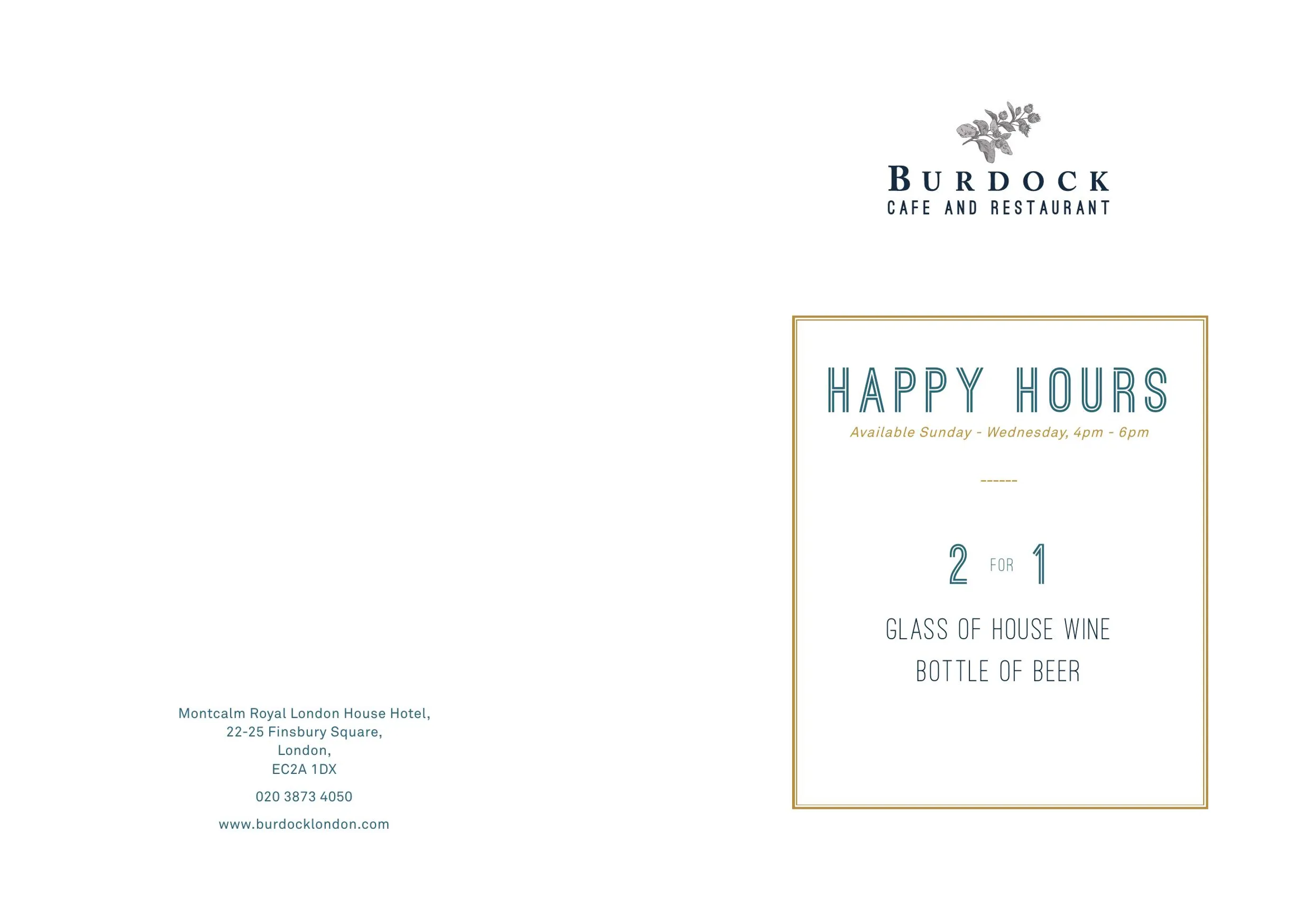 Burdock menu, page 3