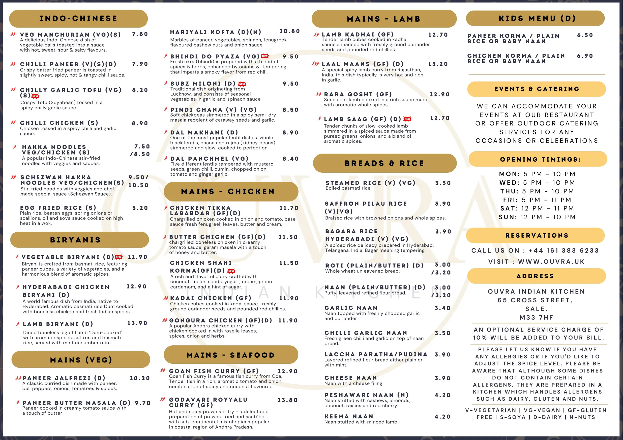 Ouvra Indian Kitchen menu, page 2