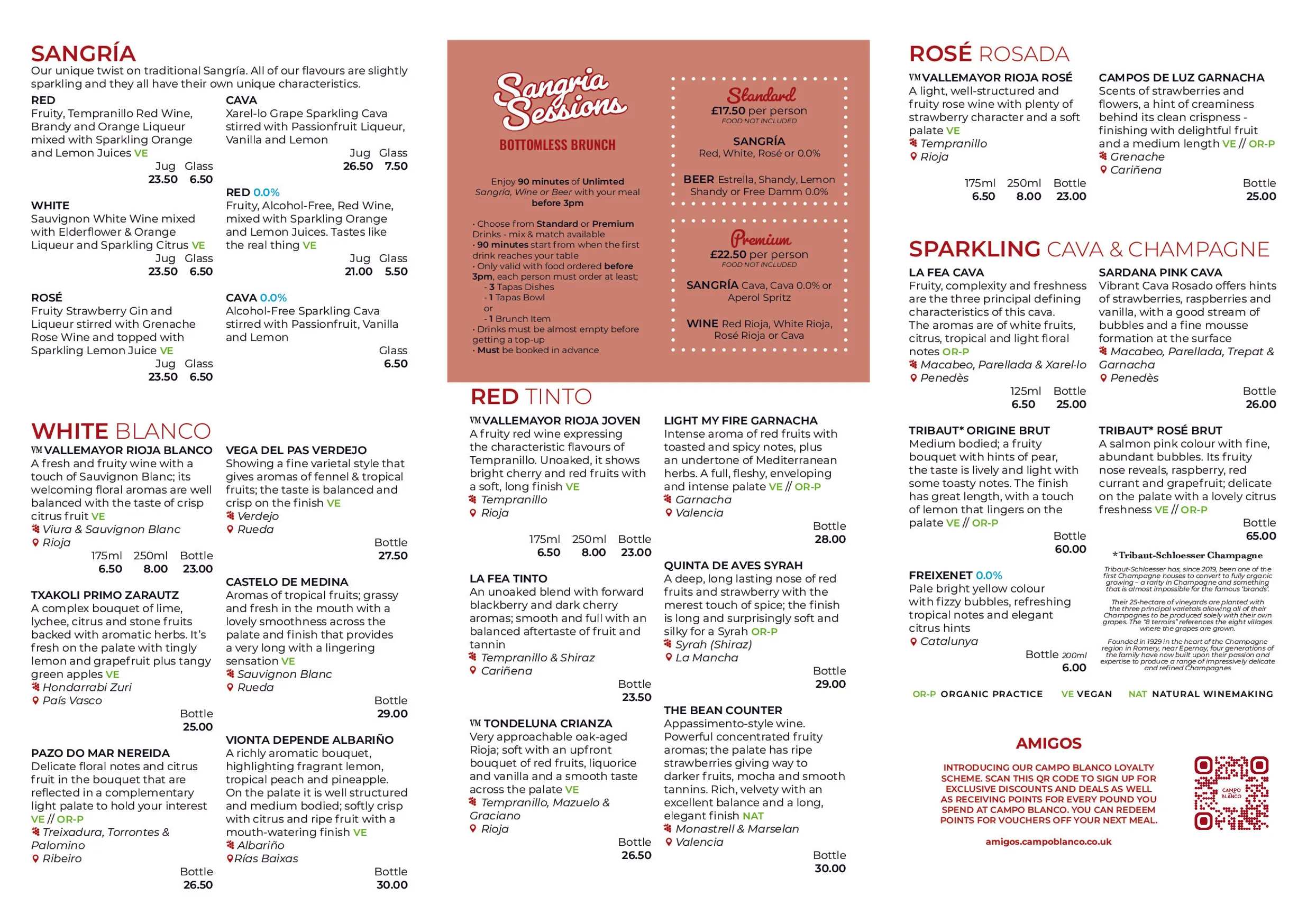 Campo Blanco menu, page 6
