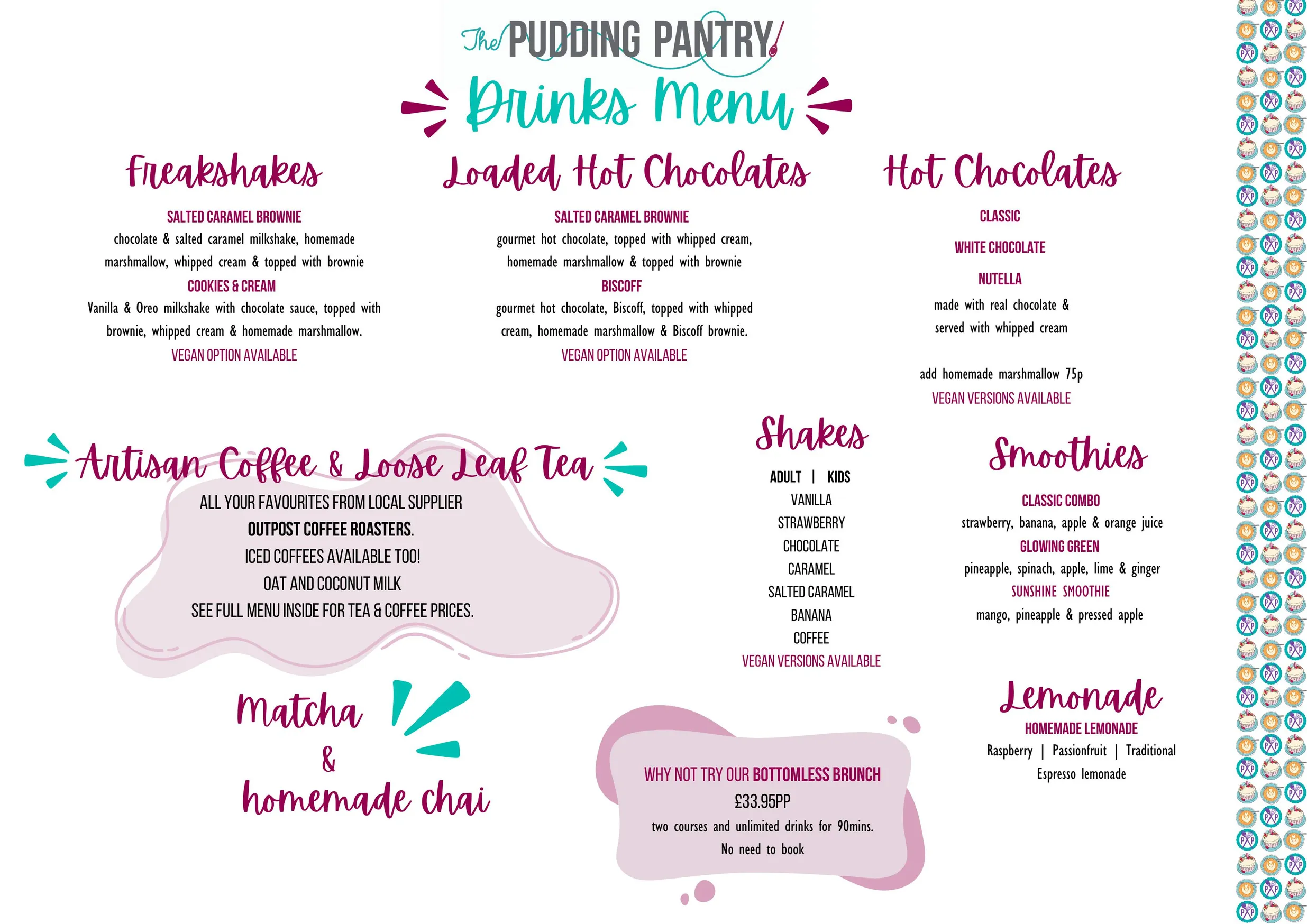 The Pudding Pantry Trinity Square menu, page 2